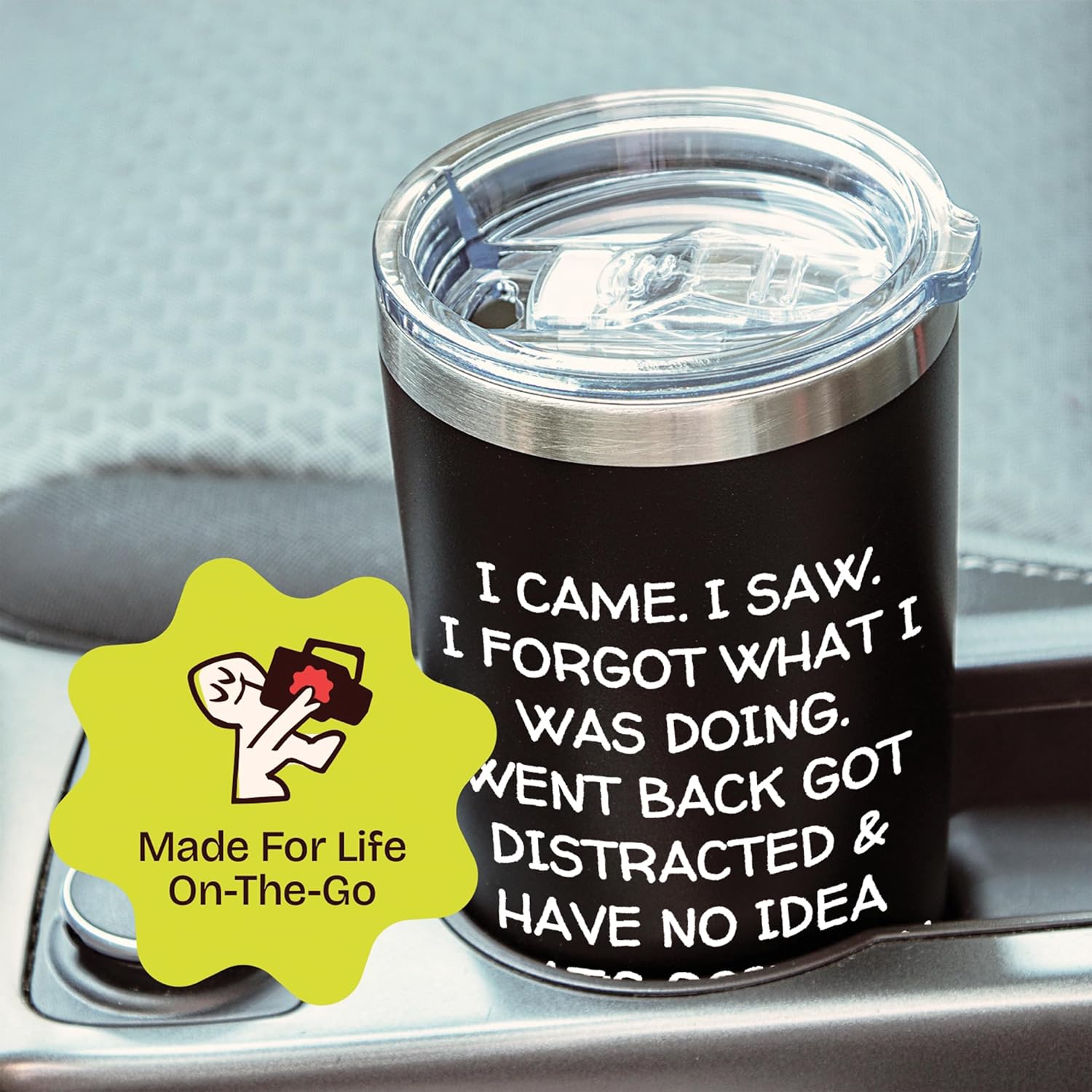 KLUBI Birthday Gifts for Women Men - I Came I Saw I Forgot Tumbler 20oz Black Gag Gifts Funny Adult Grandpa for Him Drinking Cups for Elderly Senior Citizen 65th Birthday Gifts, 75th, 40th, 50th, 60th - Image 5