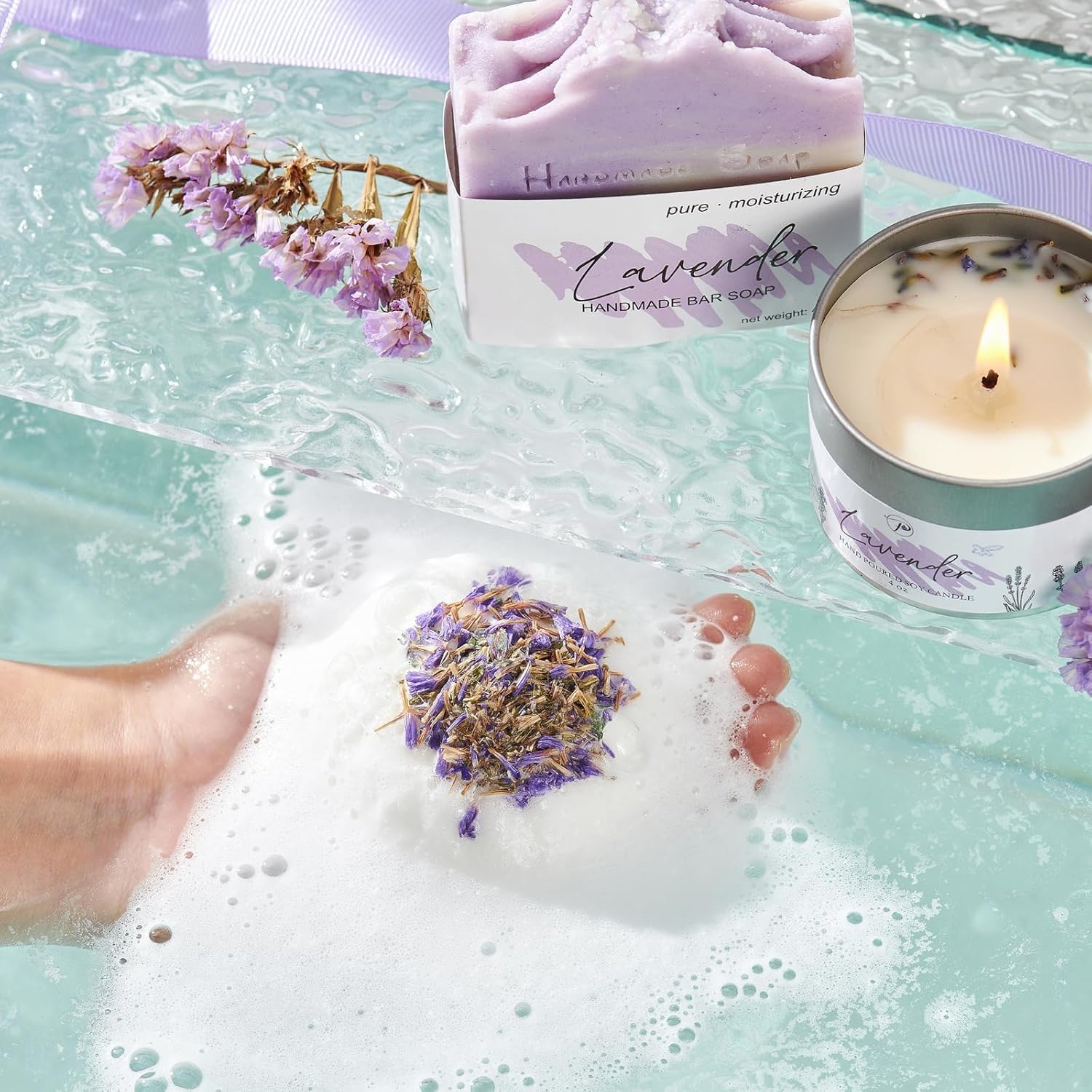 Spa Gifts for Women Mothers Day Gifts Bath Gift Baskets Relaxing Spa Self Care for Mom Her Sister Wife Bridal Shower Gifts Box Home Bath Care Package Thank You Birthday (Purple -Spa for Women) - Image 6