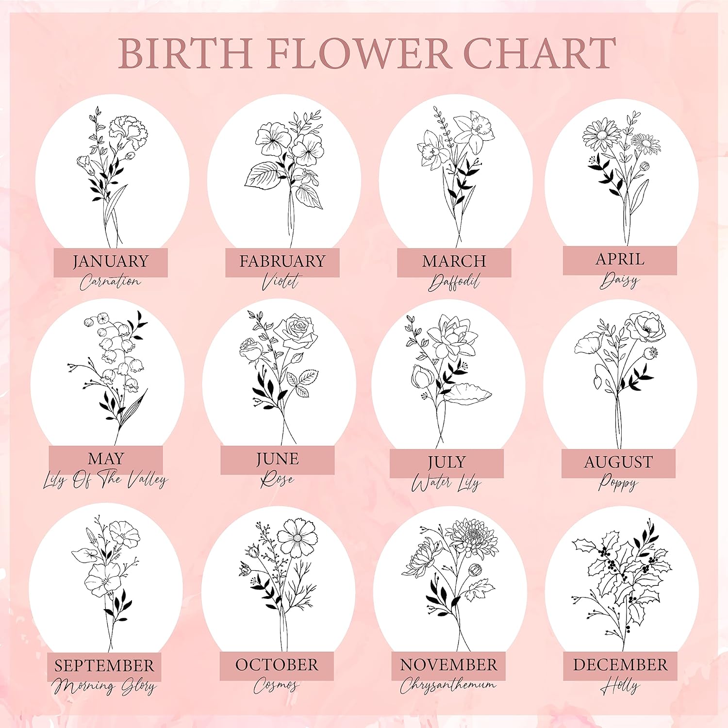 Birthday Gifts for Women, Personalized Tumblers with Birth Flower and Name, 10 Colors - 20 Oz, Skinny Tumblers for Women - Image 2