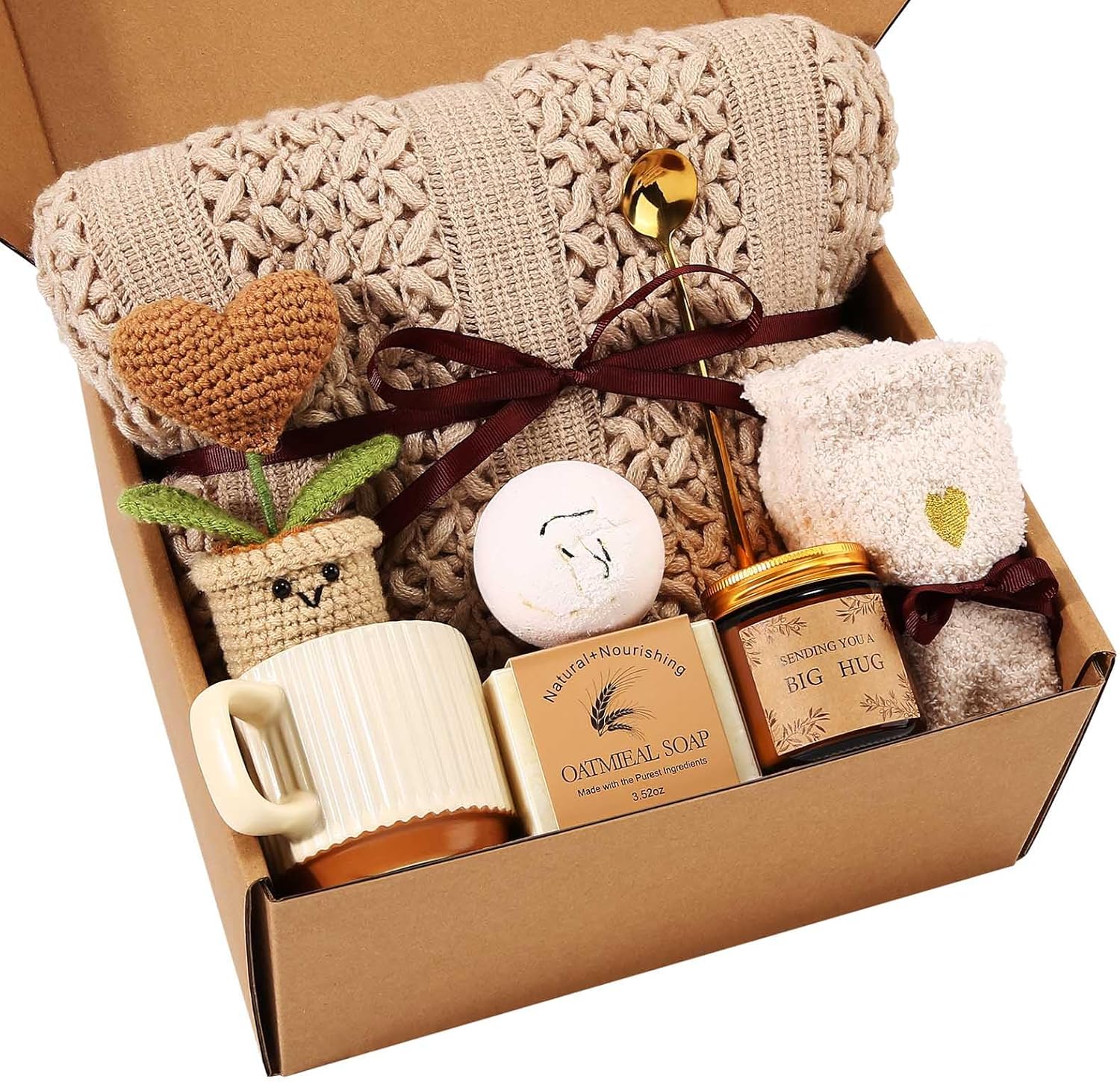 Uwingess Get Well Soon Gift Baskets for Women Self Care Gifts, Spa Care Package After Surgery Inspirational Thinking of You Sympathy Gifts,Christmas Birthday Gift for Women Friends Mom Sister Grandma