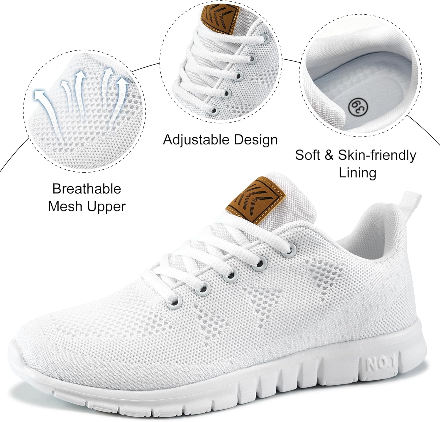 FUDYNMALC Womens Sneakers Tennis Shoes: Fashion Lightweight Non Slip Footwear for Walking Casual Travel - Image 4