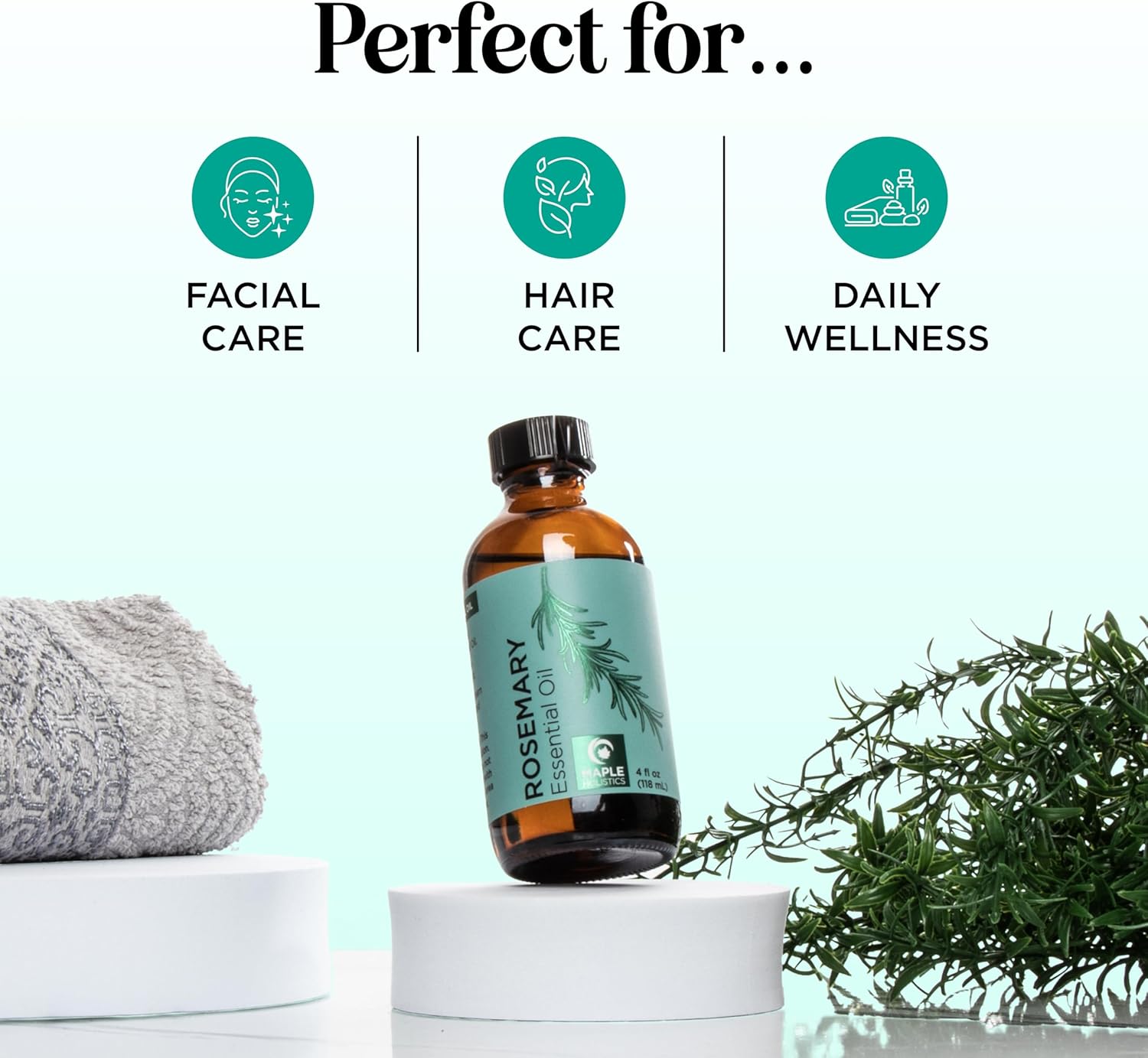 Pure Rosemary Essential Oil with Dropper - Undiluted Rosemary Oil for Hair Skin and Nails and Refreshing Aromatherapy Oil for Diffusers - Rosemary Essential Oil for Cleansing Dry Scalp Care 4oz - Image 6