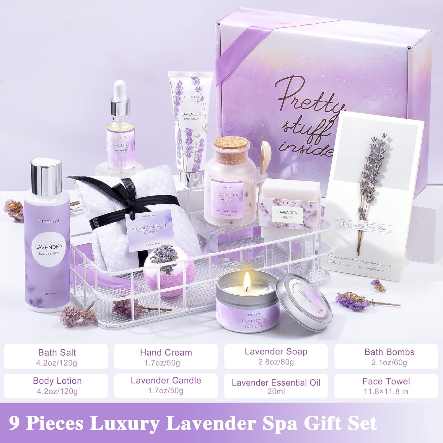 Mothers Day Gifts for Women Spa Gifts Baskets for Women Christmas Birthday Gifts Lavender Bath and Body Sets Relaxing Self Care Get Well Gift for Mom Her Girlfriends Sister Teacher Friends - Image 2