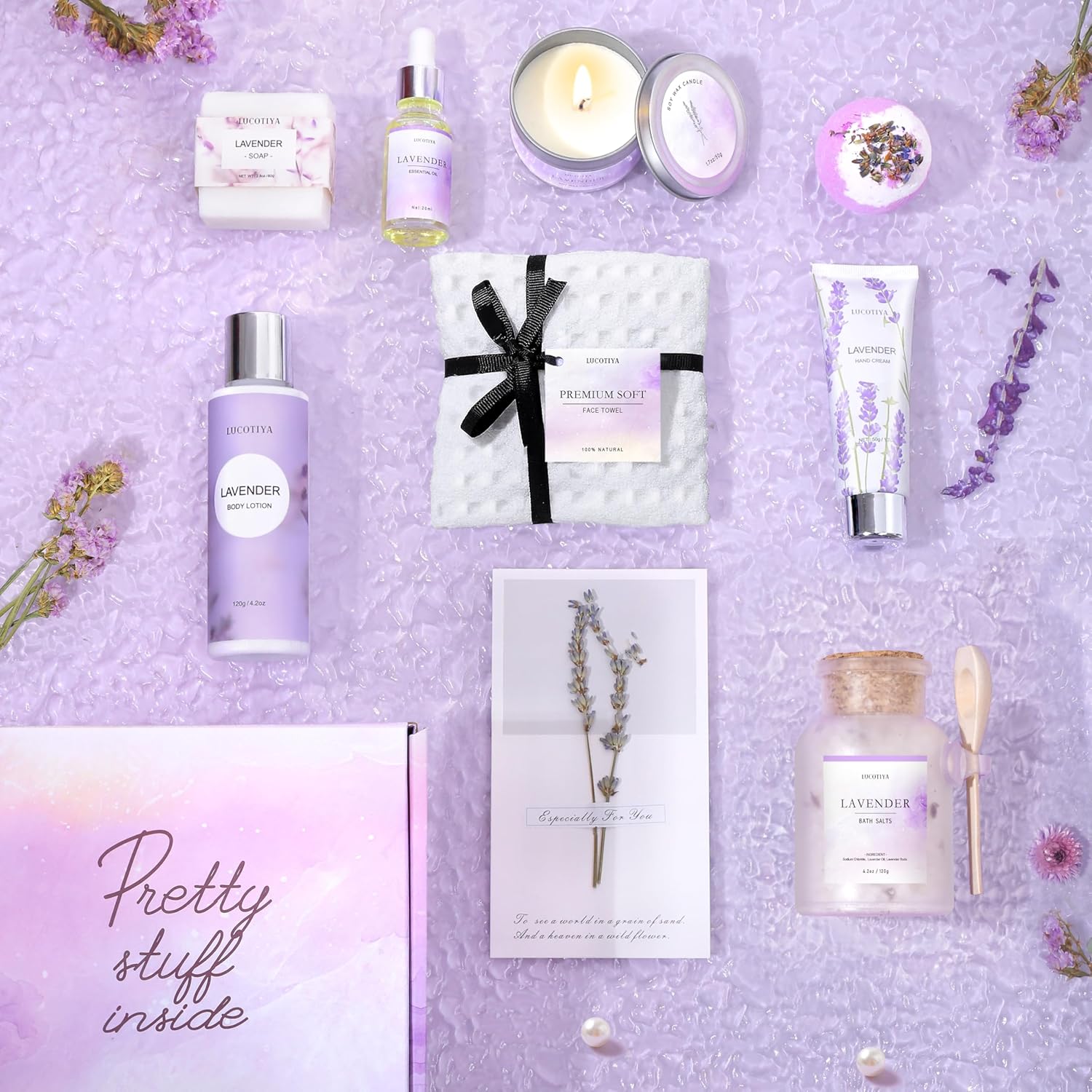 Mothers Day Gifts for Women Spa Gifts Baskets for Women Christmas Birthday Gifts Lavender Bath and Body Sets Relaxing Self Care Get Well Gift for Mom Her Girlfriends Sister Teacher Friends - Image 6