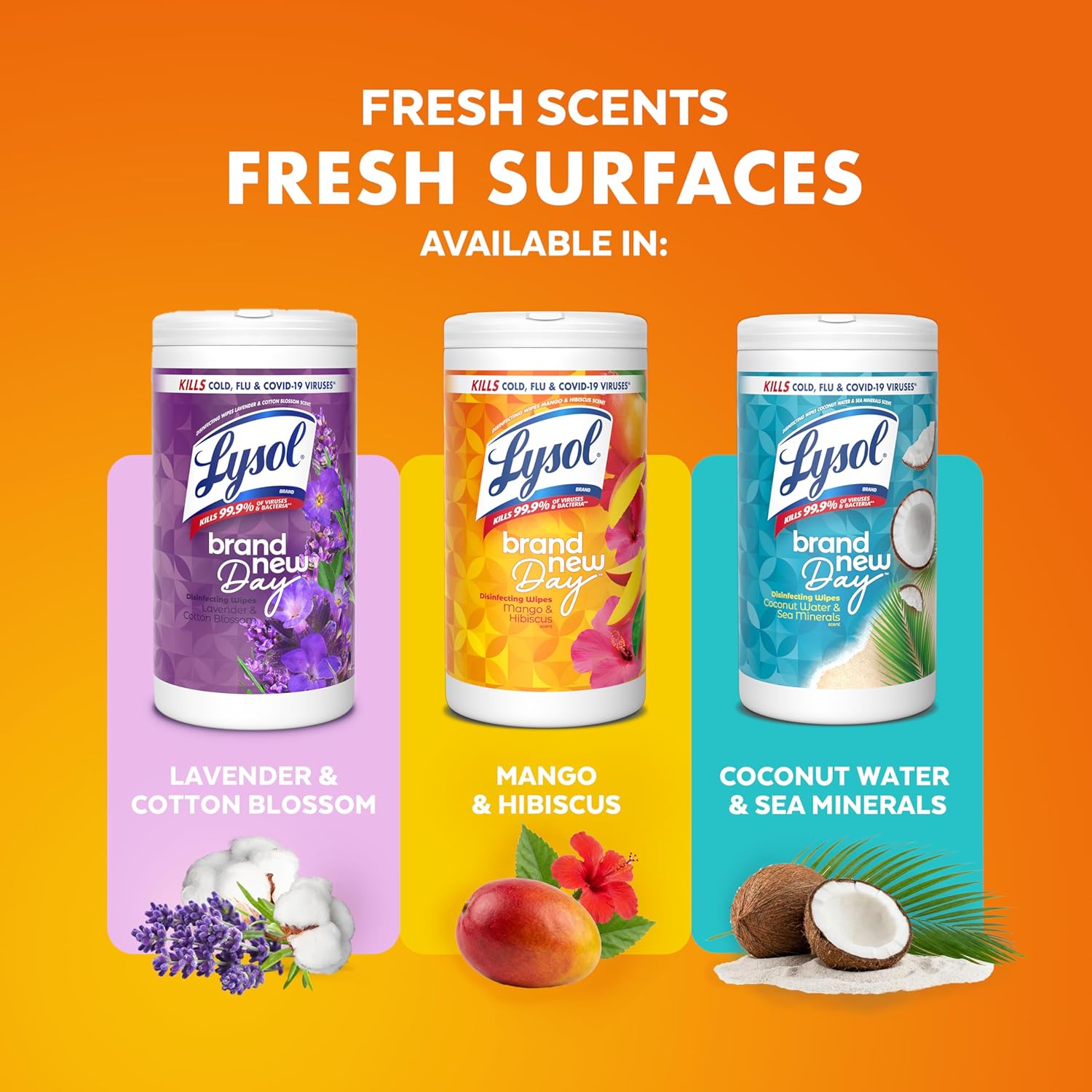 Lysol Disinfecting Wipes Bundle, Home Apartment Dorm Room Essentials and Cleaning Supplies, All Purpose Cleaner, Multi-surface Cleaning & Sanitizing Wipes, Lavender & Mango Scents, 80 Count (4pk) - Image 6