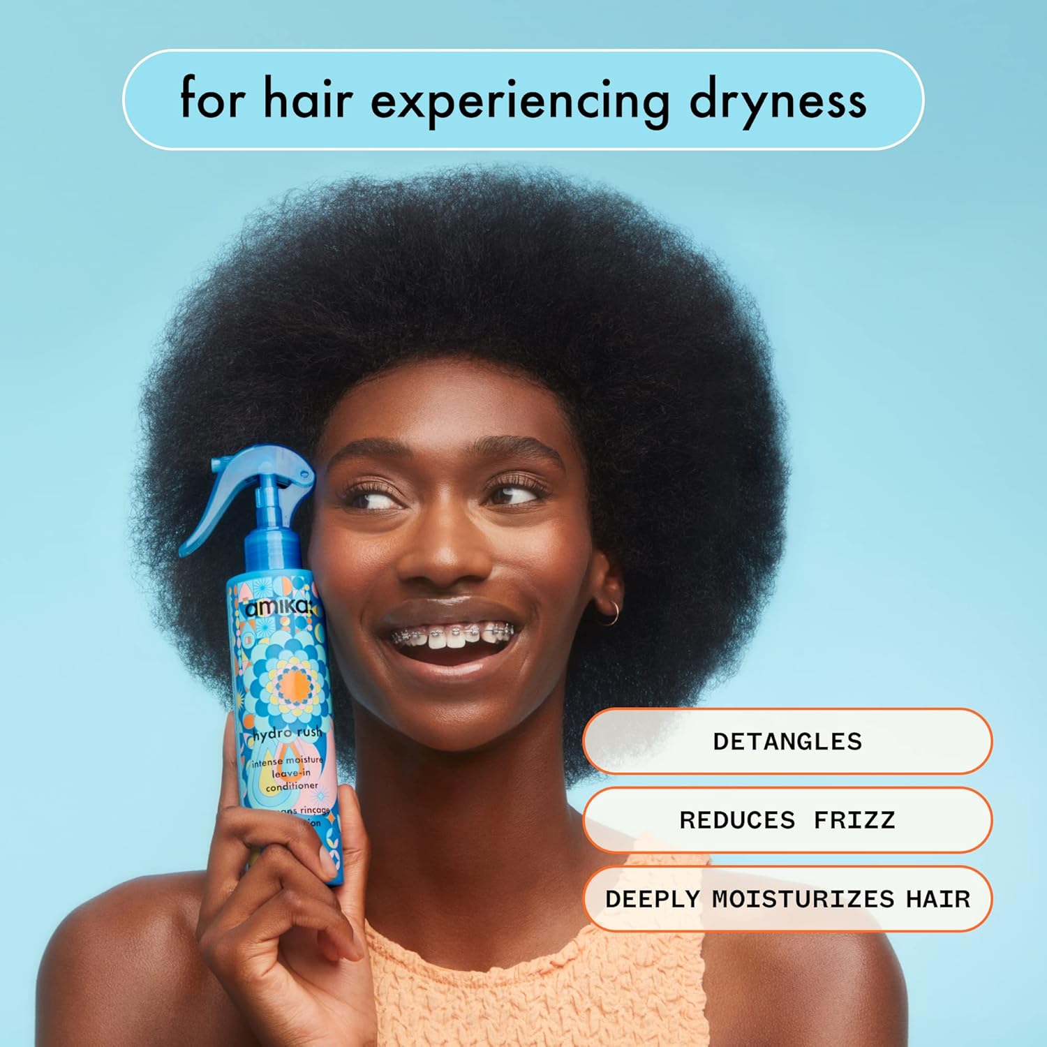 amika Hydro Rush Intense Moisture Leave-In Conditioner with Hyaluronic Acid - Image 5