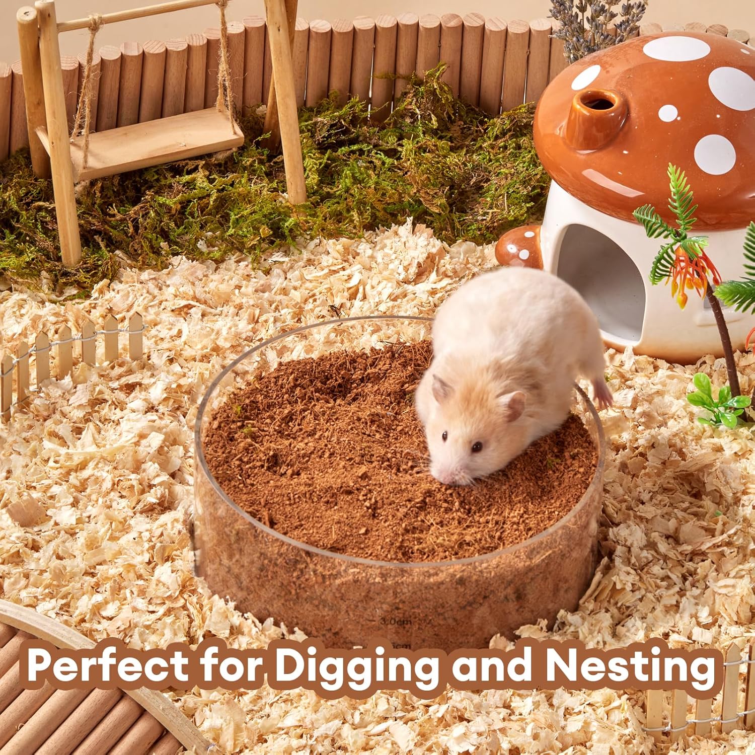 BUCATSTATE 5L Natural Coco Fiber Hamster Bedding, Soft Natural Coco Fiber Substrate for Small Pets & Dwarf Syrian Hamsters, Gerbils, Mice, Low-dust Hamster Hamsters - Image 4