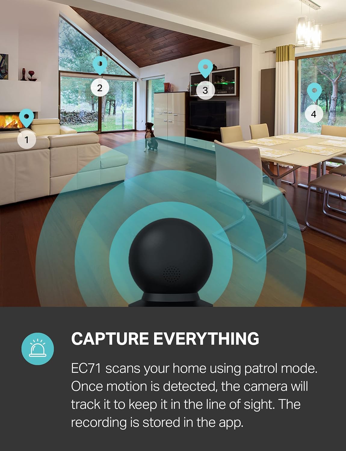 Kasa 1080p Indoor Pan/Tilt Wired Security Camera - Works as a Baby & Pet Monitor, Motion Detection & Tracking, 2-Way Audio, Night Vision, Subscription-Free Local Storage or Optional Cloud, EC71 - Image 3
