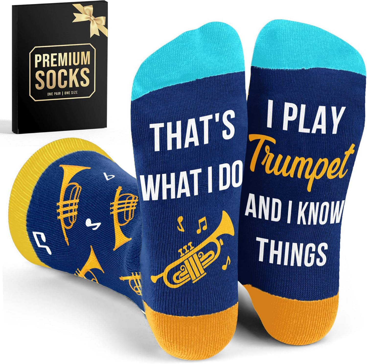Cool Music Accessories Gifts - Guitar Drum Piano Trumpet Socks, Funny Musician Present, Rock & Roll Stocking Stuffers