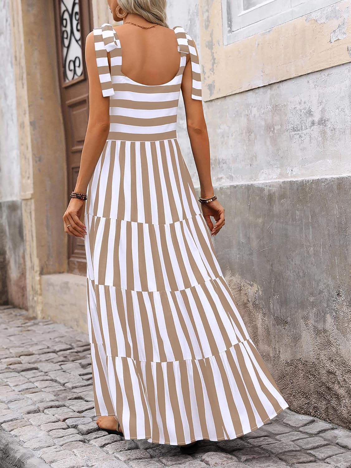 PRETTYGARDEN Women Dresses 2026 Summer Floral Sleeveless Maxi Dress Casual Spaghetti Strap Tiered Flowy Beach Long Dress - Image 4