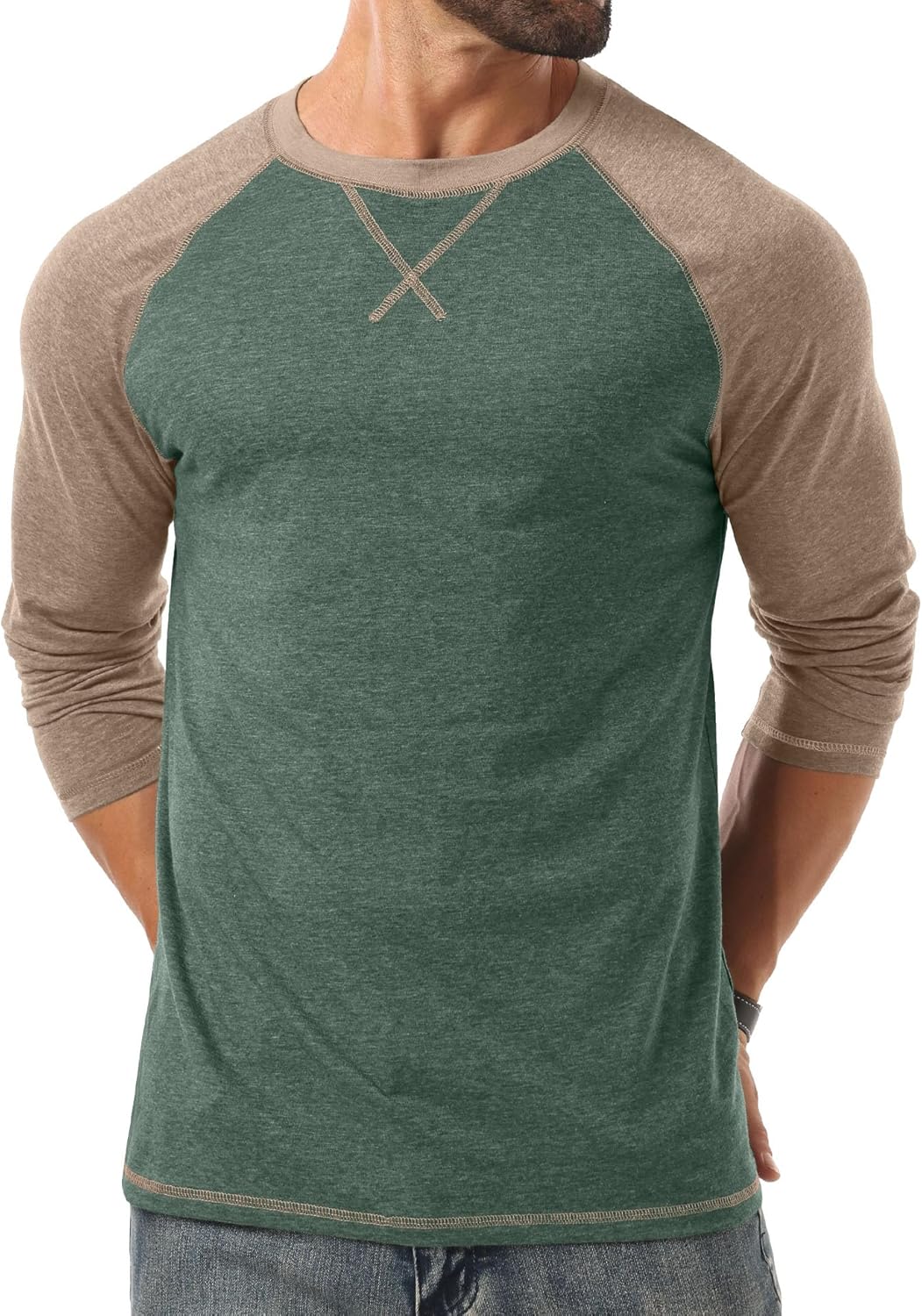 Askdeer Mens T-Shirt Long/Short Sleeve Cotton Shirts Casual Stylish Crewneck Shirts - Image 4