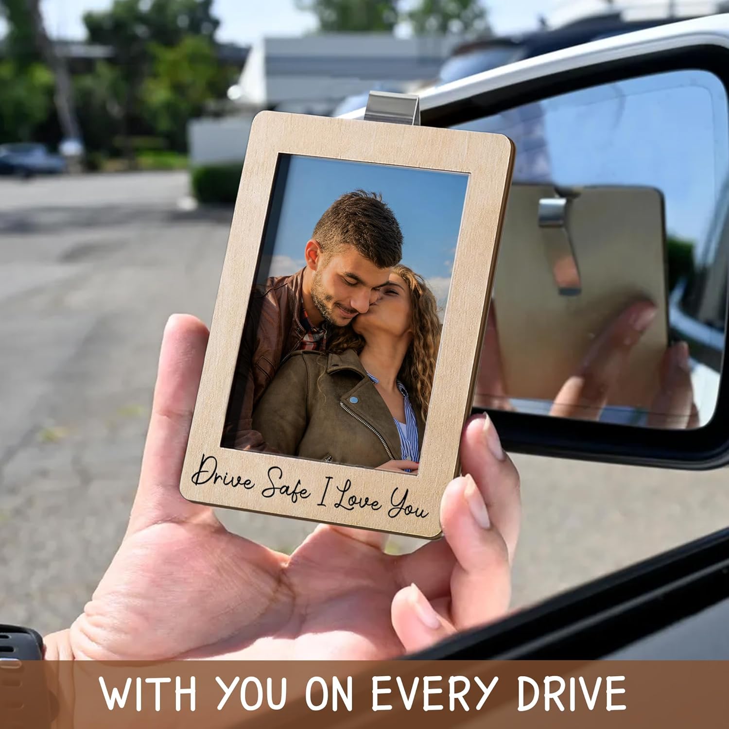 Drive Safe Papa Visor Clip Picture Frame For Car Fathers Day Daddy Token - Custom Car Visor Clip Photo Frame Fathers Day Sweet Papa Keepsake - Touching Gift For Dad Reminding Dad of Our Endless Love - Image 5