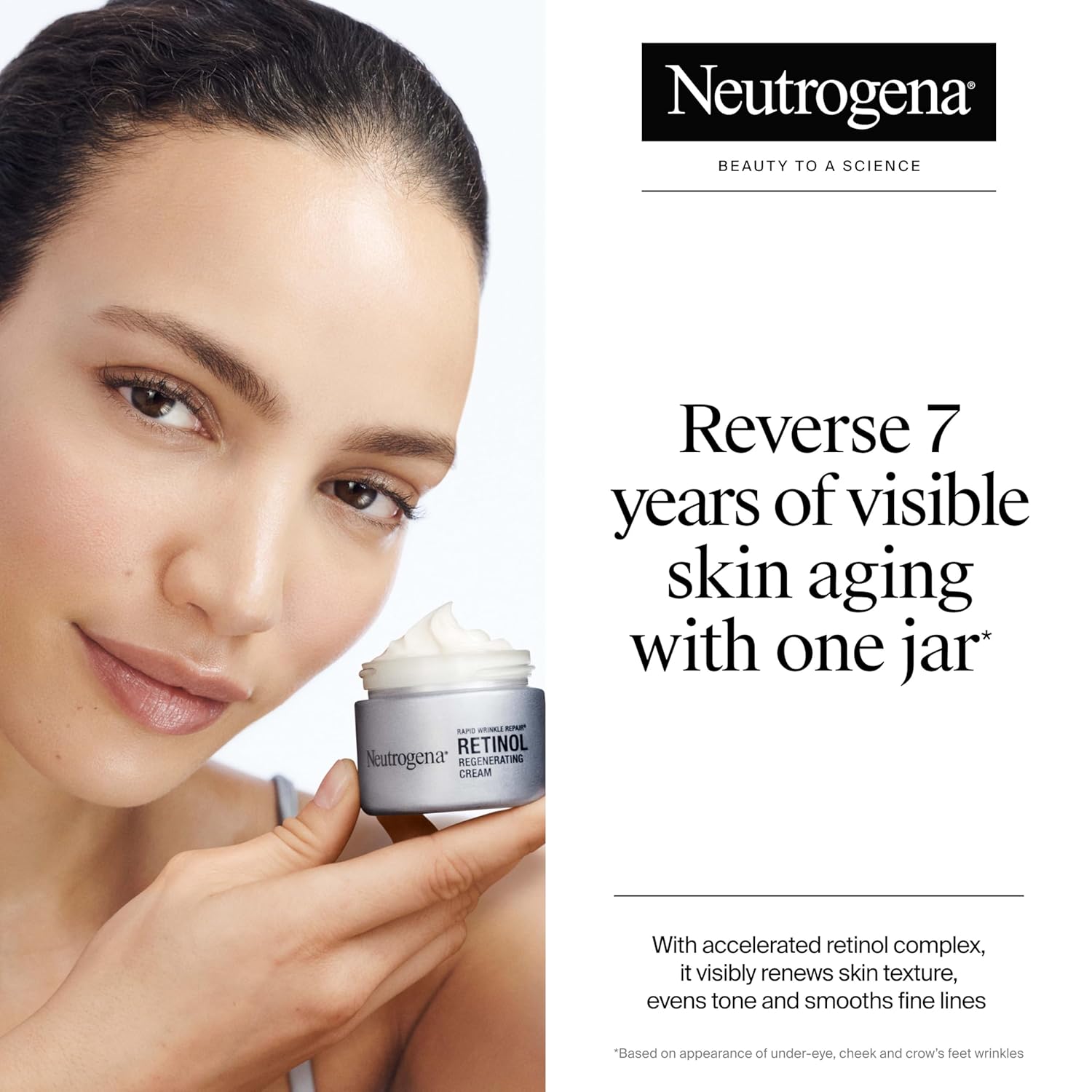Neutrogena Rapid Wrinkle Repair Retinol Face Moisturizer, Daily Anti-Aging Face Cream with Retinol & Hyaluronic Acid to Fight Fine Lines, Wrinkles, & Dark Spots, 1.7 oz - Image 2