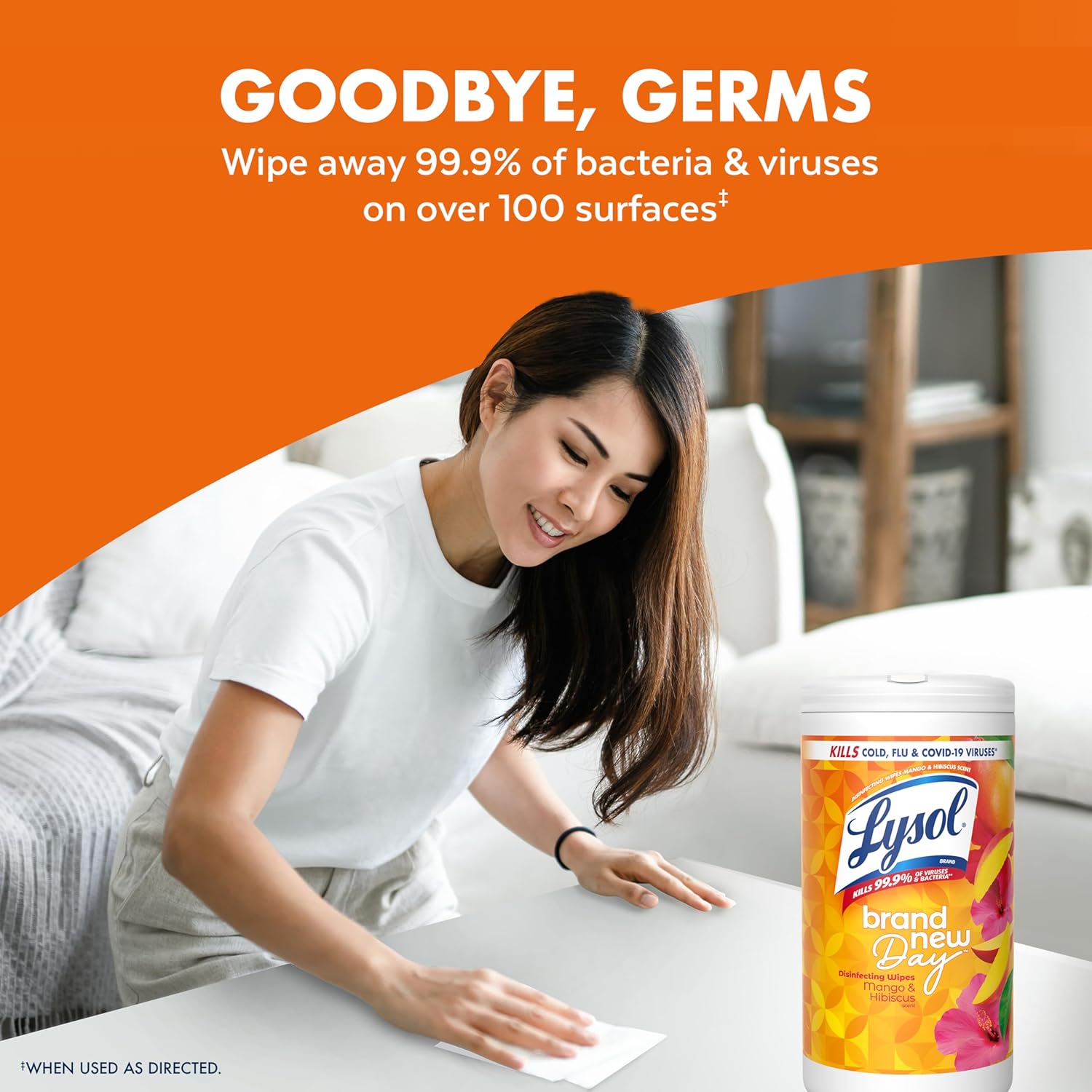 Lysol Disinfecting Wipes Bundle, Home Apartment Dorm Room Essentials and Cleaning Supplies, All Purpose Cleaner, Multi-surface Cleaning & Sanitizing Wipes, Lavender & Mango Scents, 80 Count (4pk) - Image 5
