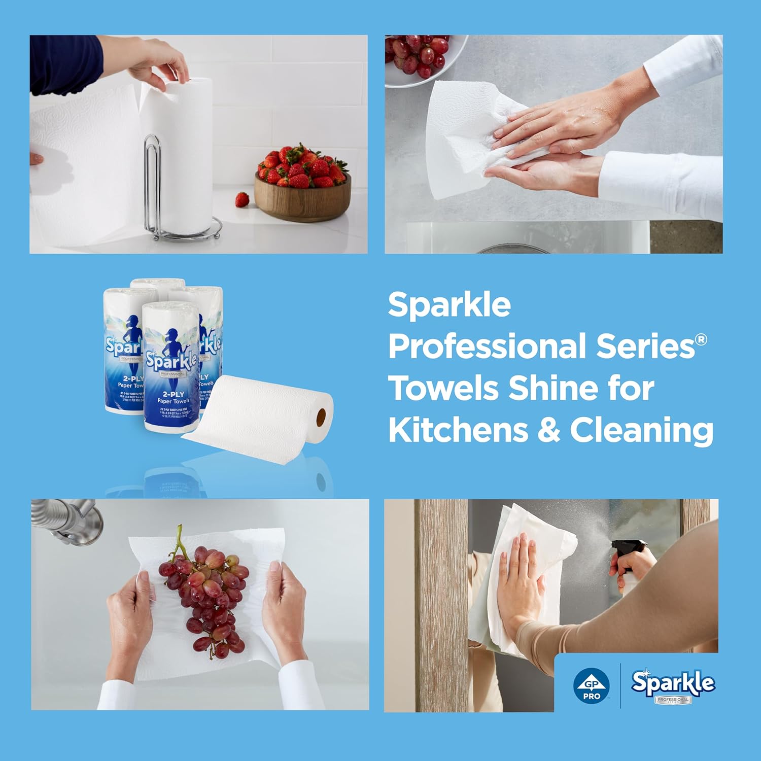 Georgia-Pacific Sparkle Professional Series 2-Ply Perforated Kitchen Paper Towel Rolls by GP PRO (Georgia-Pacific), 2717201, 70 Sheets Per Roll, 30 Rolls Per Case - Image 8