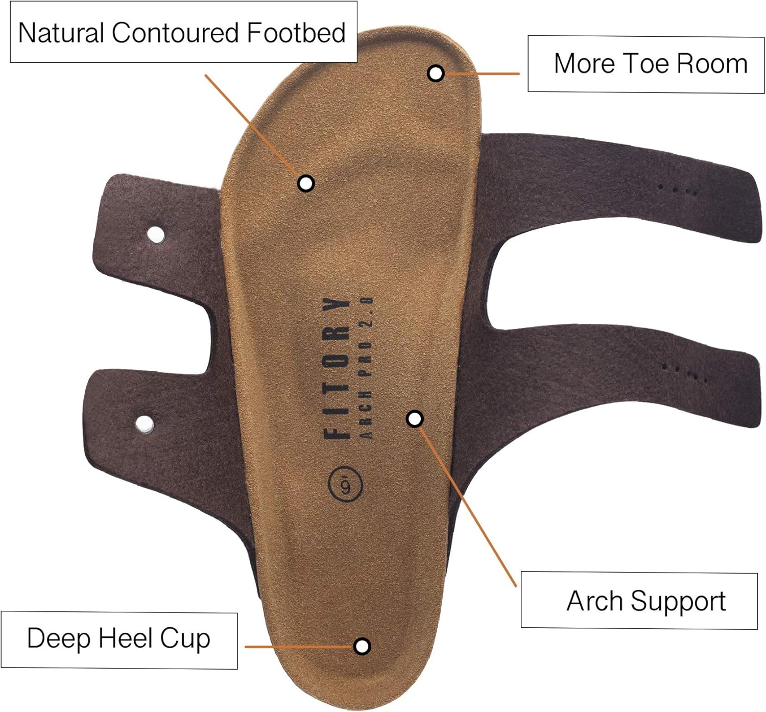 FITORY Mens Sandals, Arch Support Slides with Adjustable Buckle Straps and Cork Footbed Size 7-14.5 - Image 4