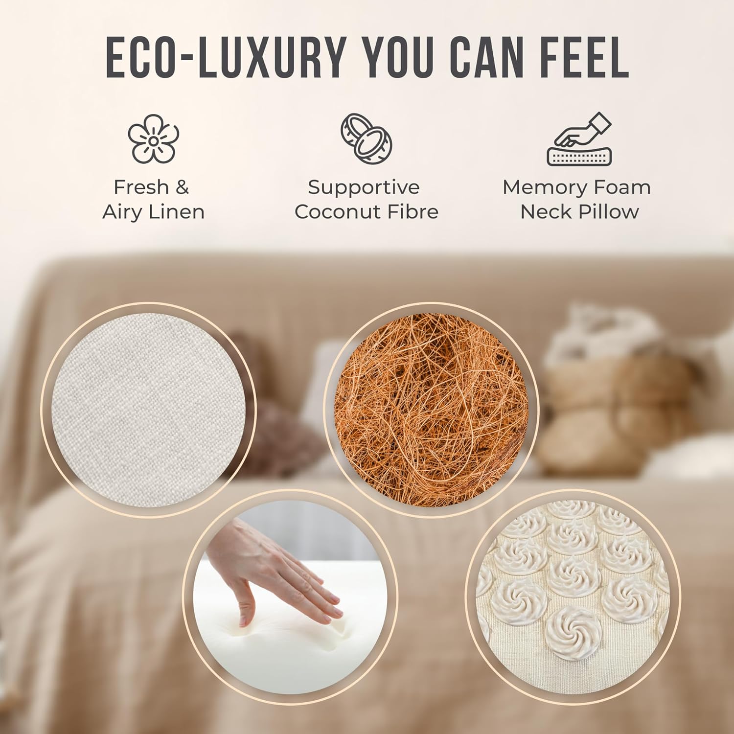 Dakini Premium Linen Acupressure Mat and Pillow Set with Mini Pad - Acupuncture Mat Full Body Pain Relief - Image 4