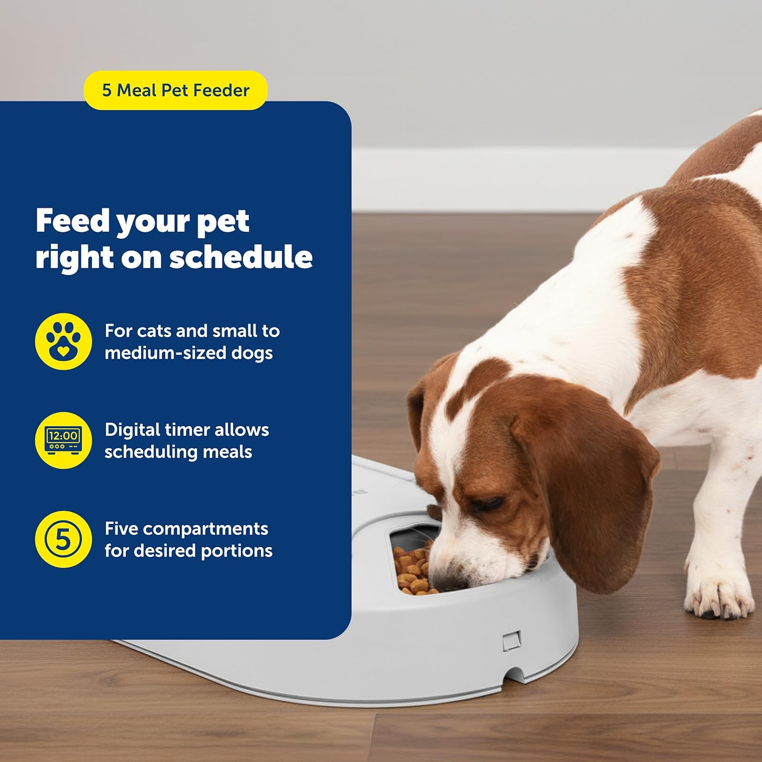 PetSafe Automatic Dog Feeder, 5 Meals, 40 oz Capacity, Plastic, for Dry Food, Multiple Pets - Image 2