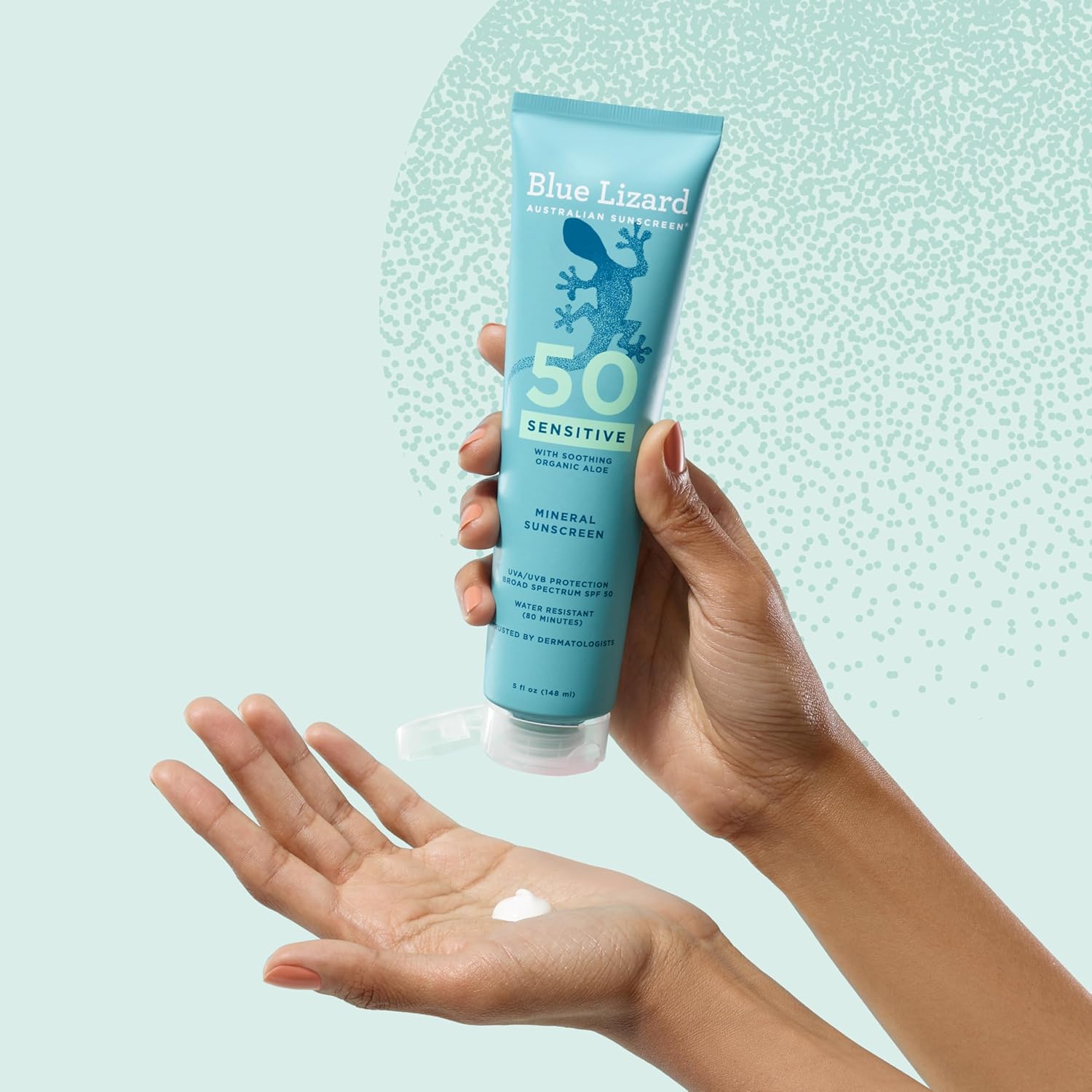 Blue Lizard Sensitive Mineral SPF 50 Sunscreen Lotion, 100% Mineral Sunscreen, UVA/UVB Protection, Infused with organic Aloe Vera, Soothes and Hydrates, 5 fl oz | with Zinc Oxide, 50+, Water Resistant, UVAUVB Protection, Sensitve - Image 10