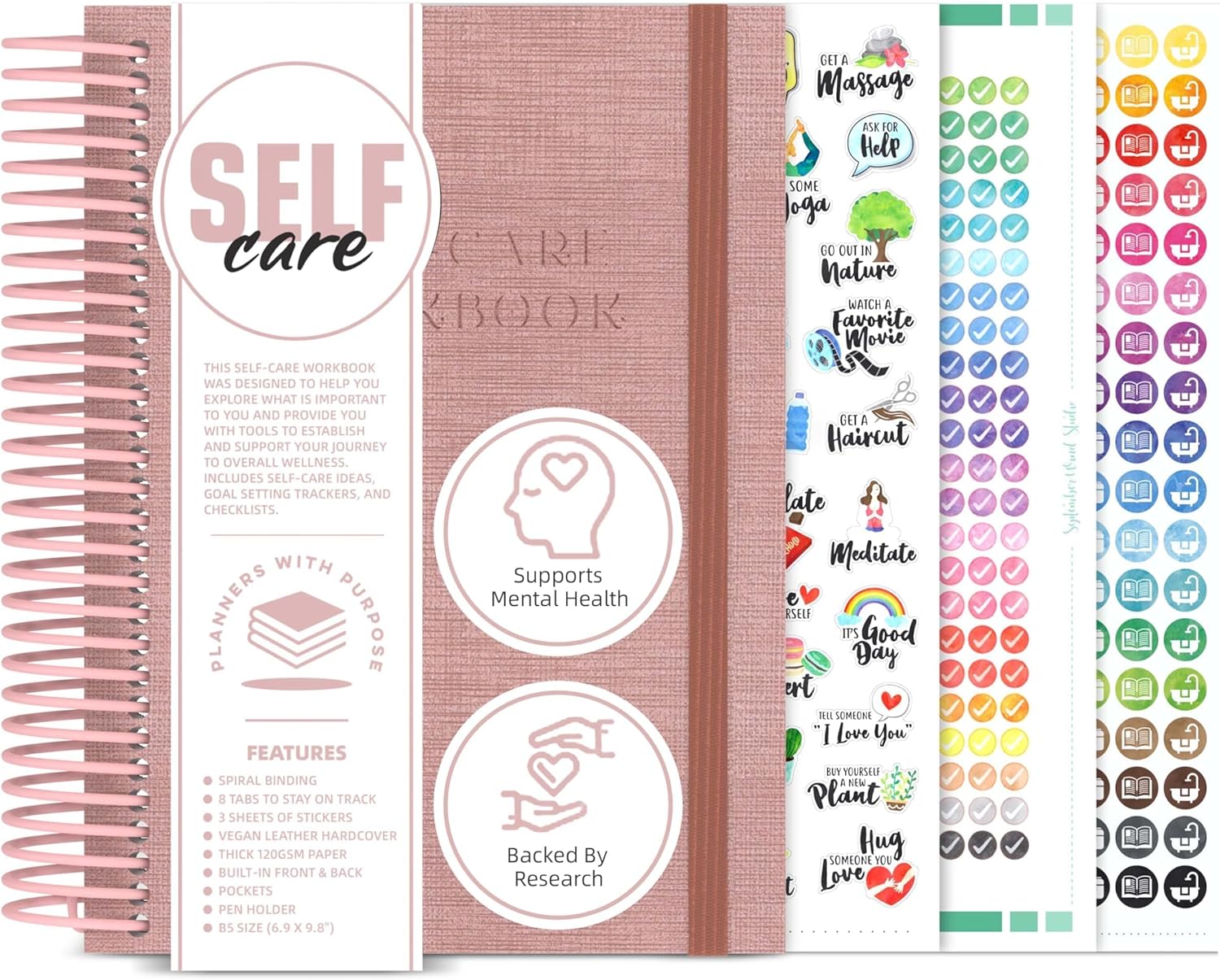 Planners with Purpose Self Care Journal – Guided Daily Reflection Notebook to Support Mental & Physical Health Habits – Self Love Manifestation & Affirmations Planner - Personal Growth Goals Happiness