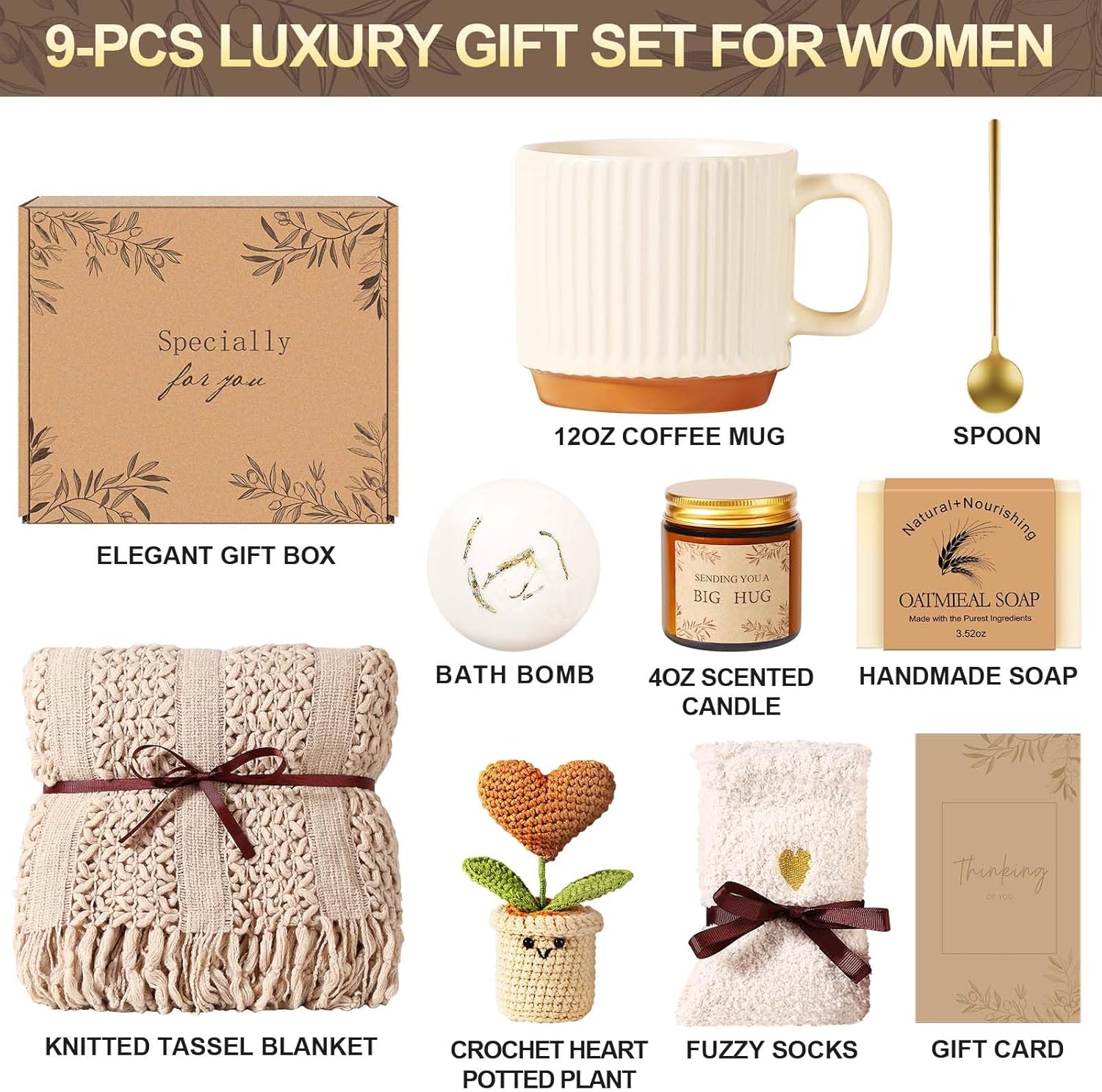 Uwingess Get Well Soon Gift Baskets for Women Self Care Gifts, Spa Care Package After Surgery Inspirational Thinking of You Sympathy Gifts,Christmas Birthday Gift for Women Friends Mom Sister Grandma - Image 2