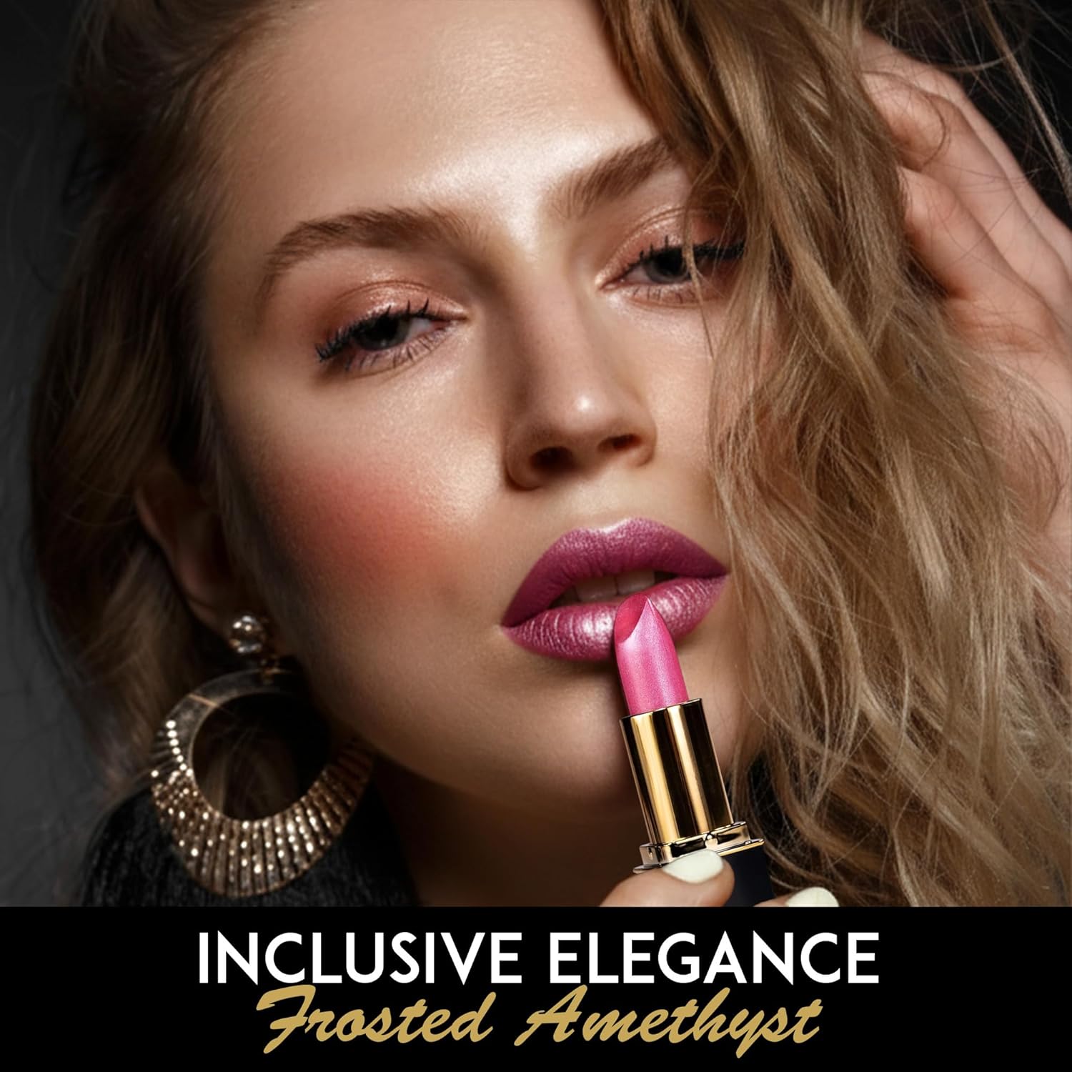 L’Paige Designer Lipstick – Frosted Amethyst Sheen in Cool Berry Pink, with Aloe Vera-Based, Long-Lasting, Moisturizing Formula for Smooth, Soft, Hydrated Lips – Ideal for All-Day Wear, Shade L53 - Image 2