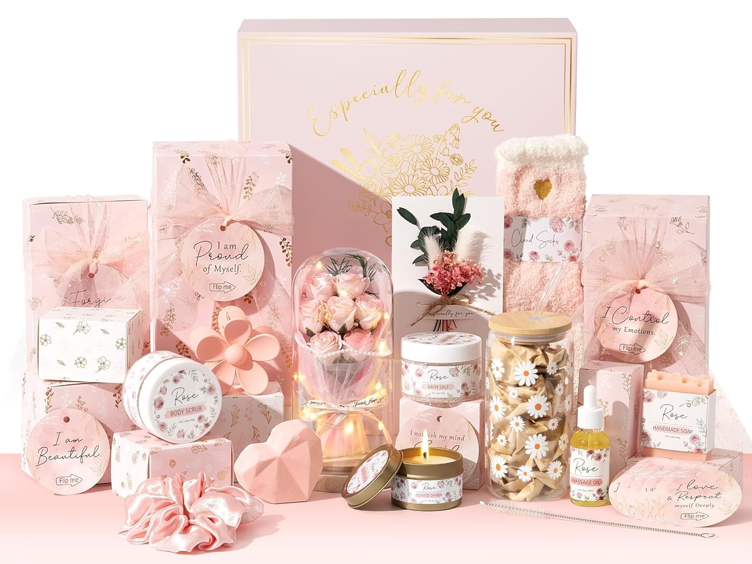 Qinline SPA Gifts for Women & Teen Girl – 10 PCS Mothers Day Birthday Gift Basket, Luxury Self Care Home Bath Set for Relaxing, Get Well Soon Care Package & Pampering Gifts for Her Friend Daughter Mom