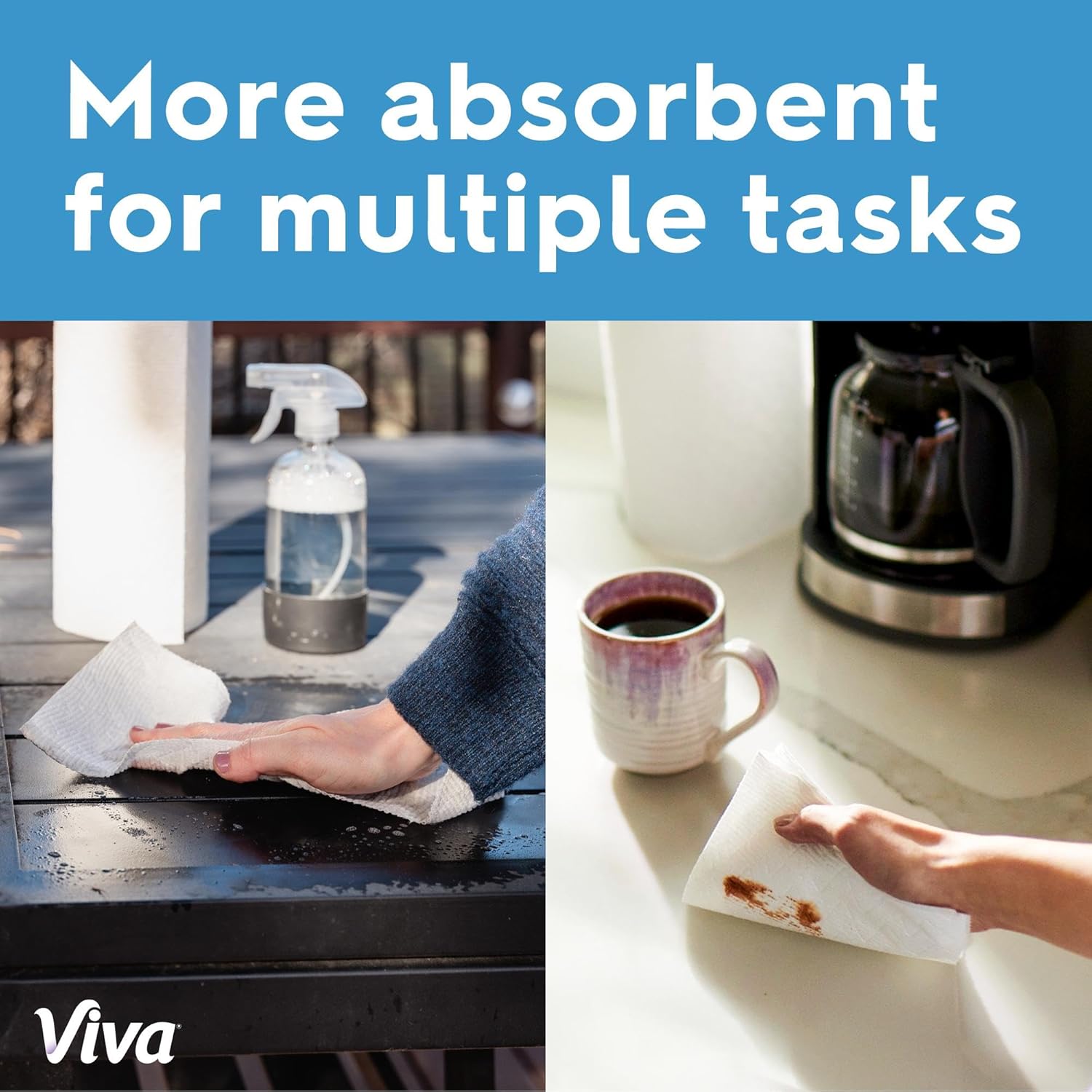 Viva Multi-Surface Cloth Paper Towels, Choose-A-Sheet Size, 12 Super Rolls, 81 Sheets per Roll (Packaging May Vary) - Image 5