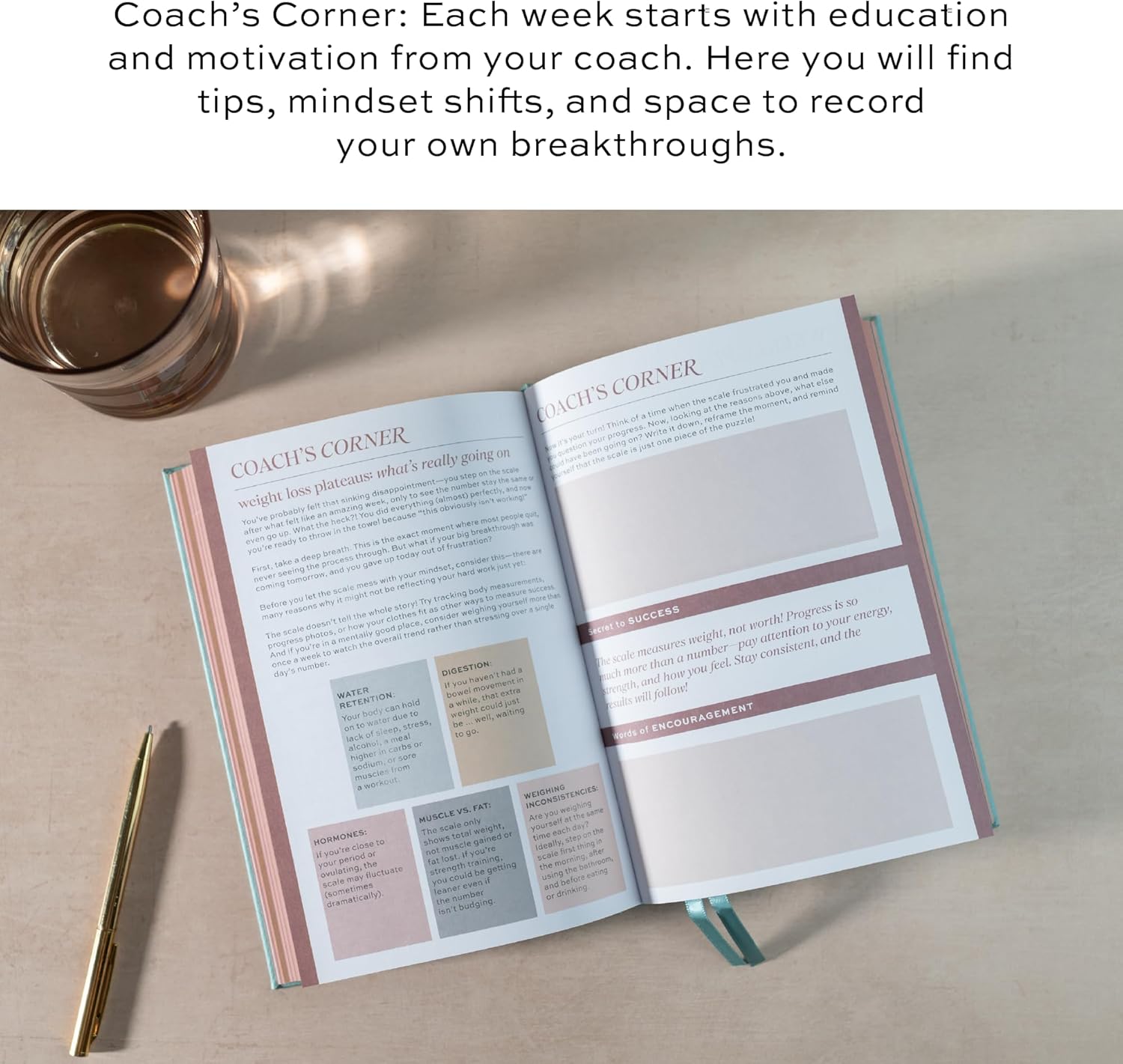 Paper & Progress Wellness Journal – 12-Week Fitness & Self Care Journal for Women | Daily Habit Tracker, Meal Planner, Workout Log, Weekly Reflections & Mindset Coaching Prompts - Image 4