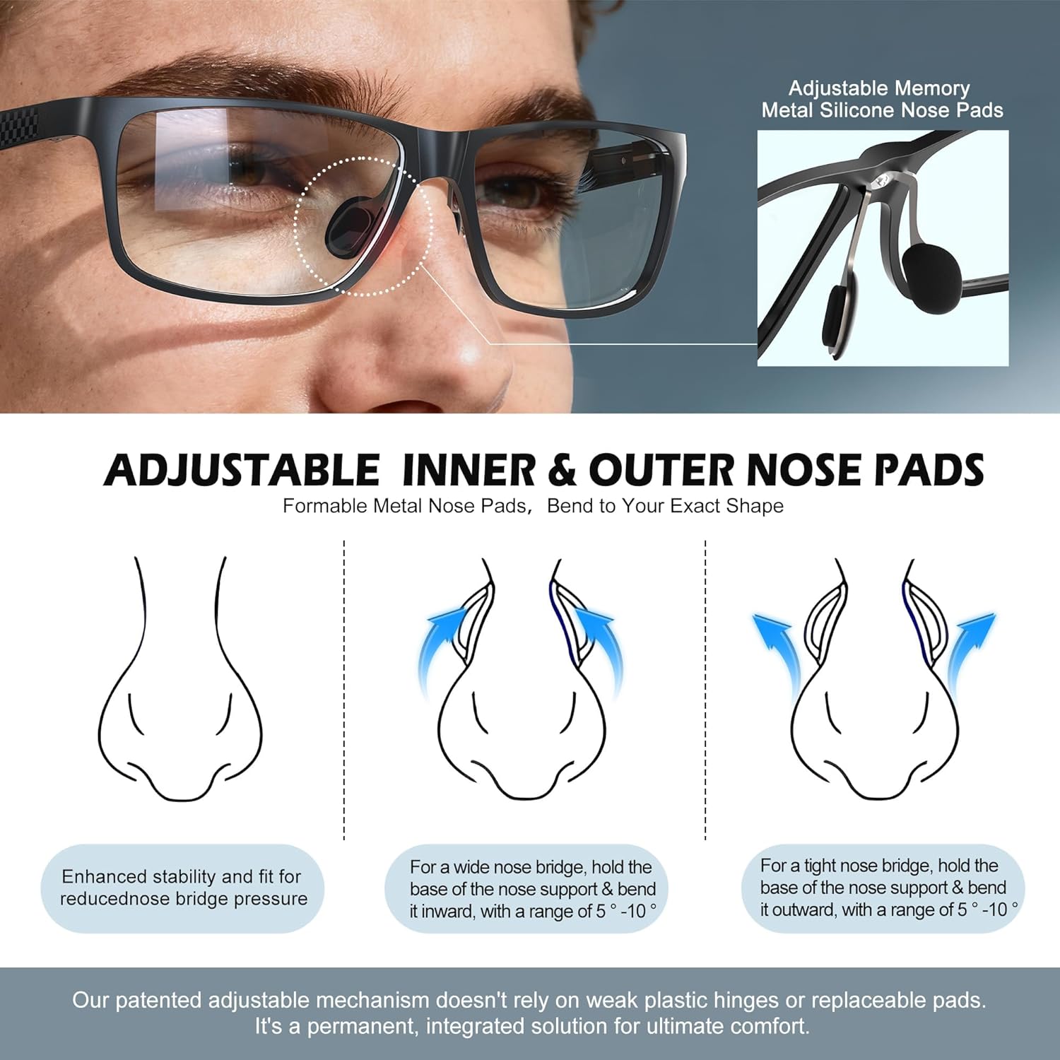 ANYLUV Blue Light Blocking Glasses Men Computer Gaming Glasses Lightweight Al-Mg Metal Anti Eyestrain Eye Protection - Image 7