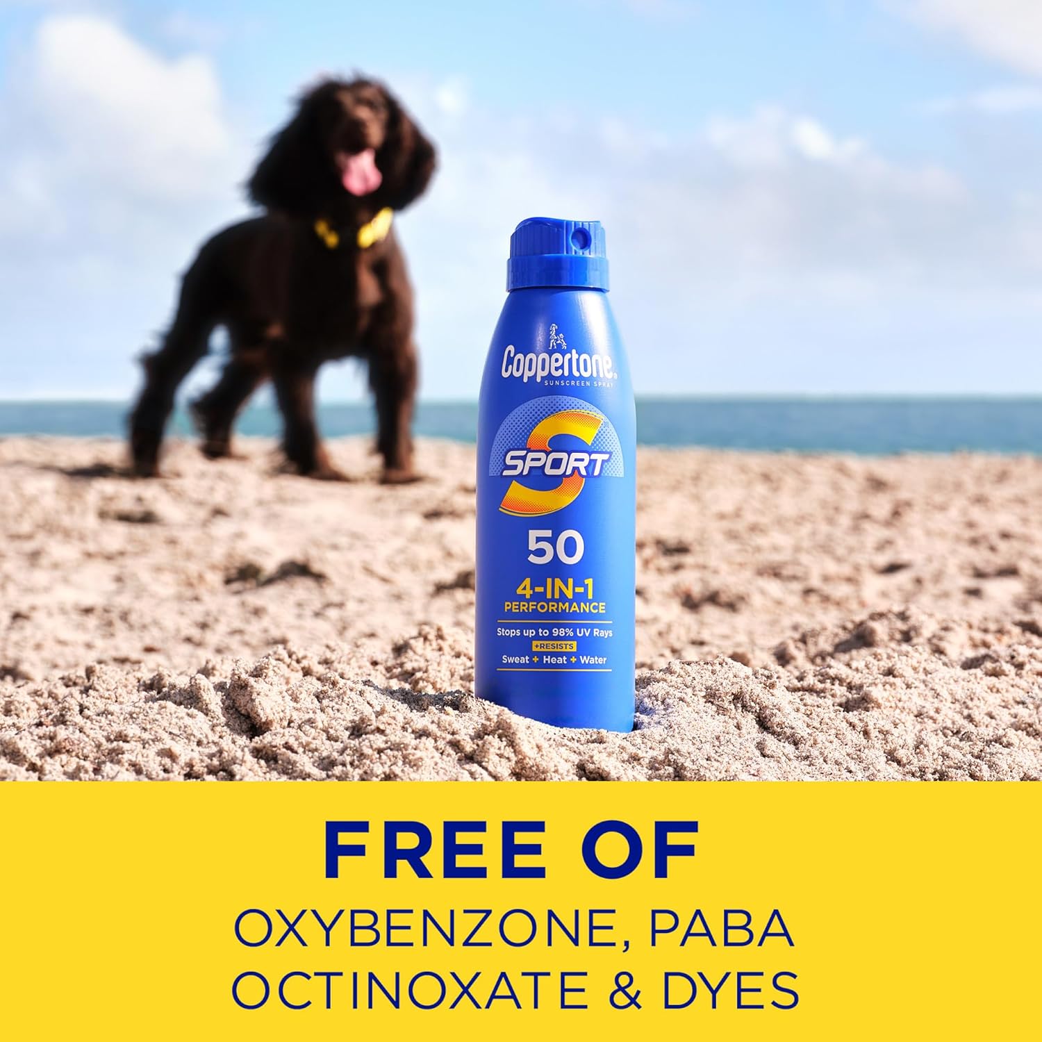 Coppertone Sport Sunscreen Spray SPF 50, Sweat, Heat and Water Resistant Sunblock, Lightweight, Oxybenzone Free, Spray Sunscreen Bulk Pack, 5.5 Oz Bottle, Pack of 3 (Packaging May Vary) - Image 9