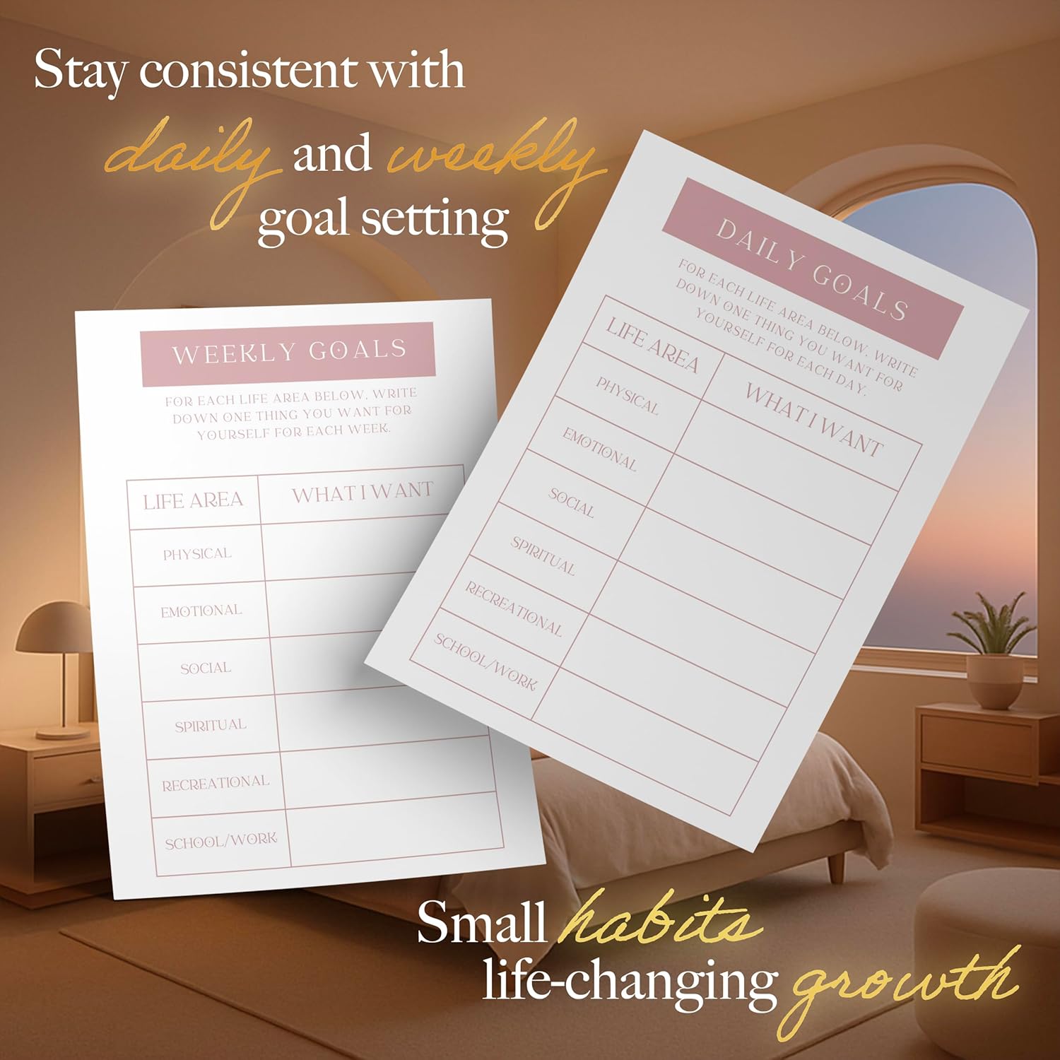 Planners with Purpose Self-Care Planner for Women - Wellness & Mindfulness Journal with Guided Prompts, Self Love & Gratitude Exercises - Daily Reflection & Goal Setting Notebook - Aesthetic Hardcover A5 (white) - Image 9