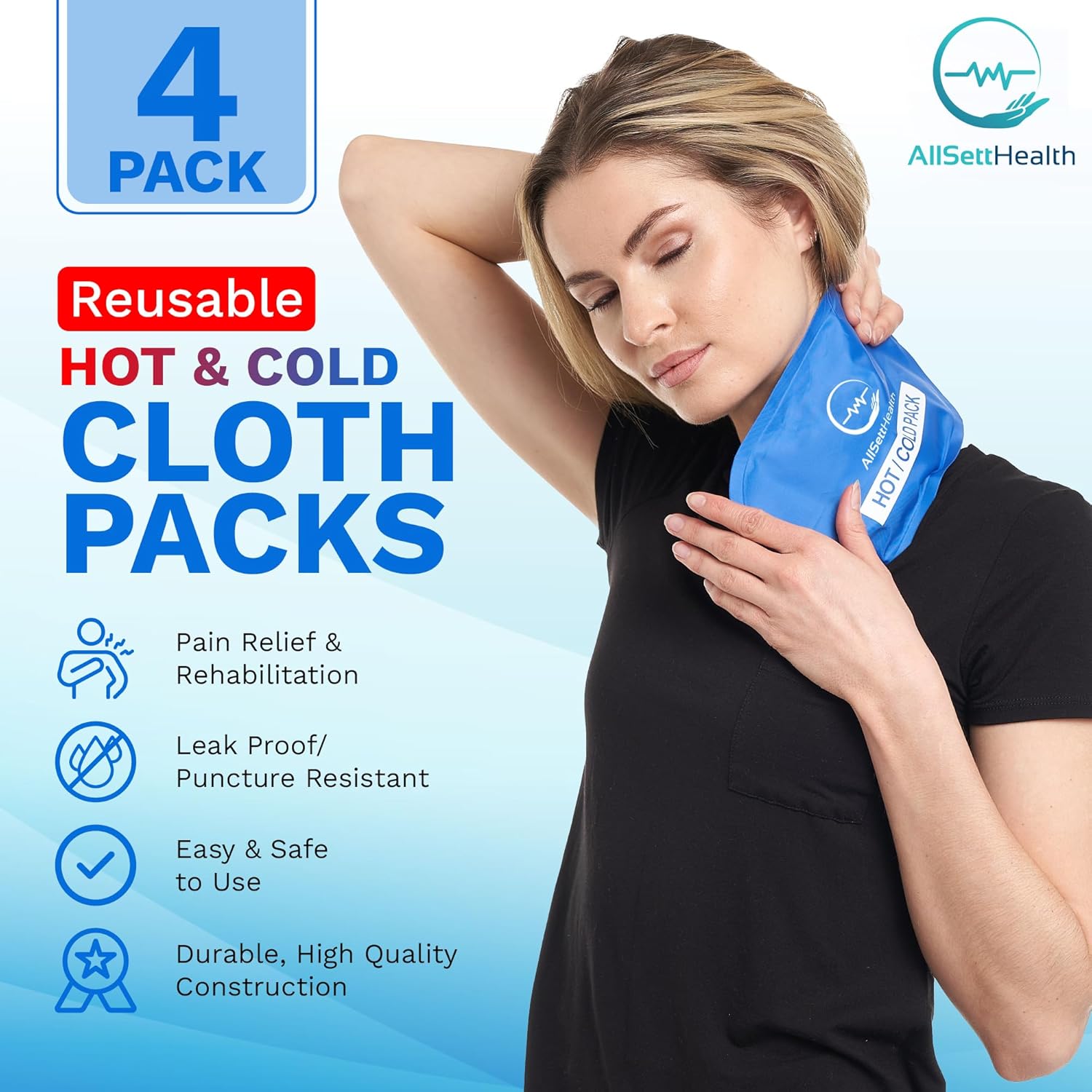 Ice Packs for Injuries Reusable for Swelling & Pain Relief – Soft Gel Ice Packs Reusable, Cold Packs for Injuries, Soft Ice Packs for Sprains, Bruises & Recovery, 10.5 x 5 Inch (4 Pack) - Image 2