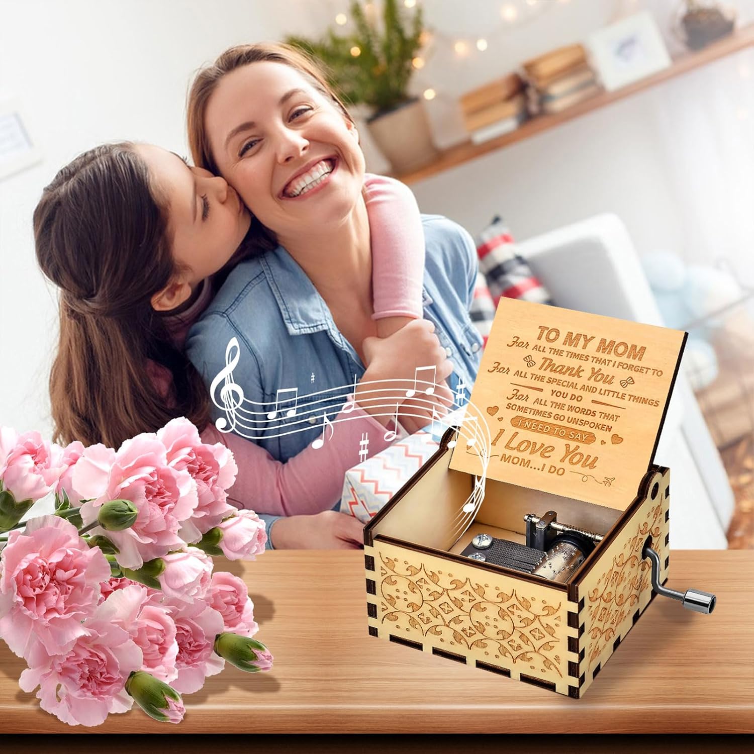 Likeny Mothers Day for Mom Gifts from Daughter Son for Mothers Day Birthday Best Mama Hand Crank Music Box - Image 6