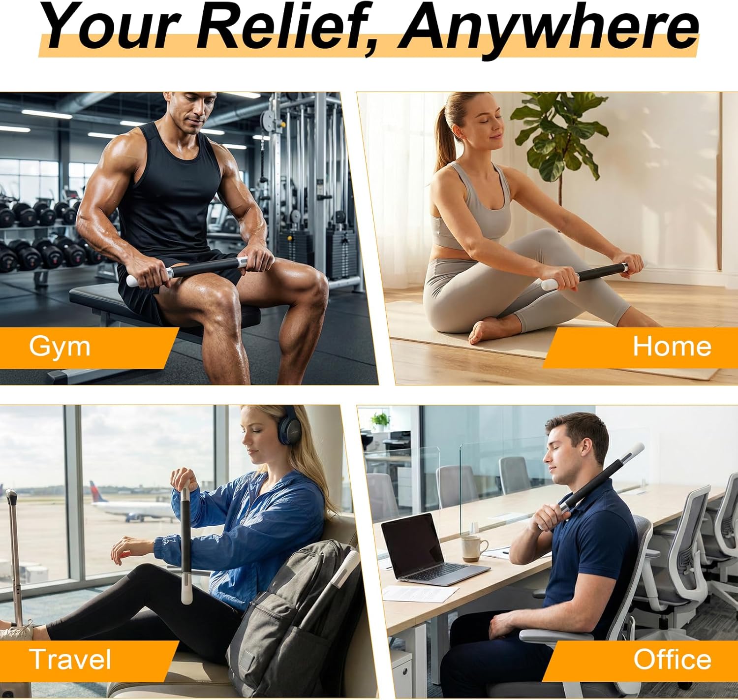 ZanLLW Foam Roller, Massage Roller, Muscle Roller Stick, Therapy Roller Stick for Legs, Calf, Thigh, Lipo, Rolling Stick for Muscles Relief, Massage Rolling Pin, Help Sore Muscle Recovery - Image 2