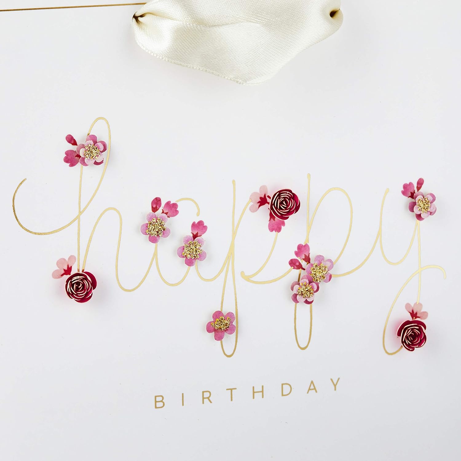 Hallmark Signature 7" Medium Birthday Gift Bag with Tissue Paper (Pink Flowers) - Image 6