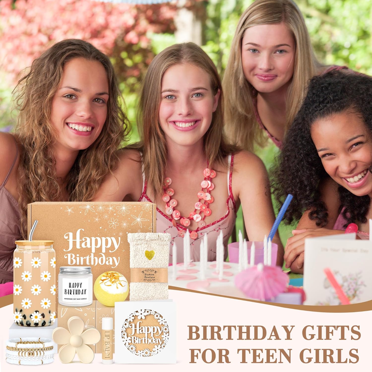 Birthday Gifts for Teen Girls, Women, Teenage Girl Birthday Gift Sets for Teen Girls Tween Gifts for Teenage Girl Cute Daisy Aesthetic Glass Cup Gift Basket for Teens, Women, Sister, Her, Friend - Image 8