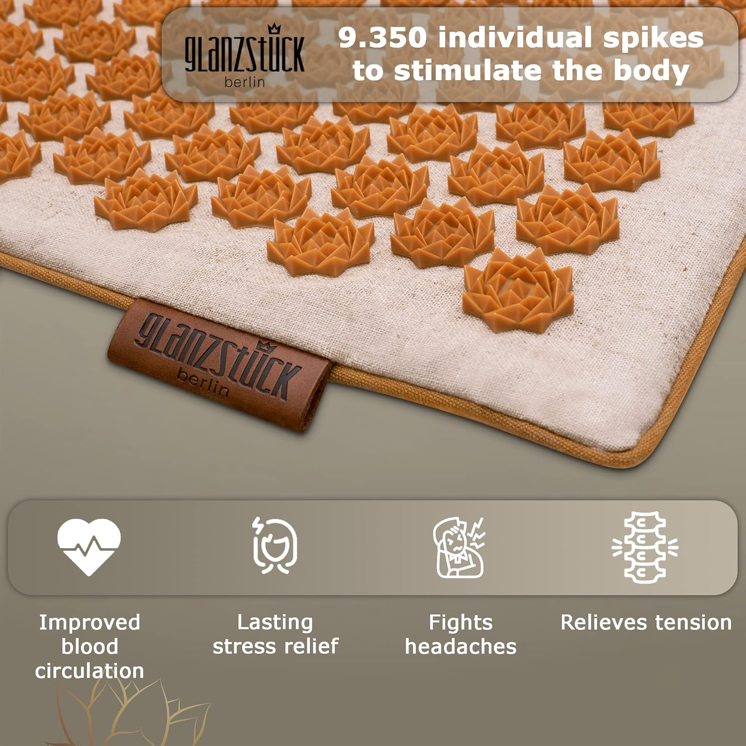 Glanzstück Berlin® Health Collection XXL Acupressure Mat Set for Full Body for Tension Headaches Back Pain Stress - Image 5