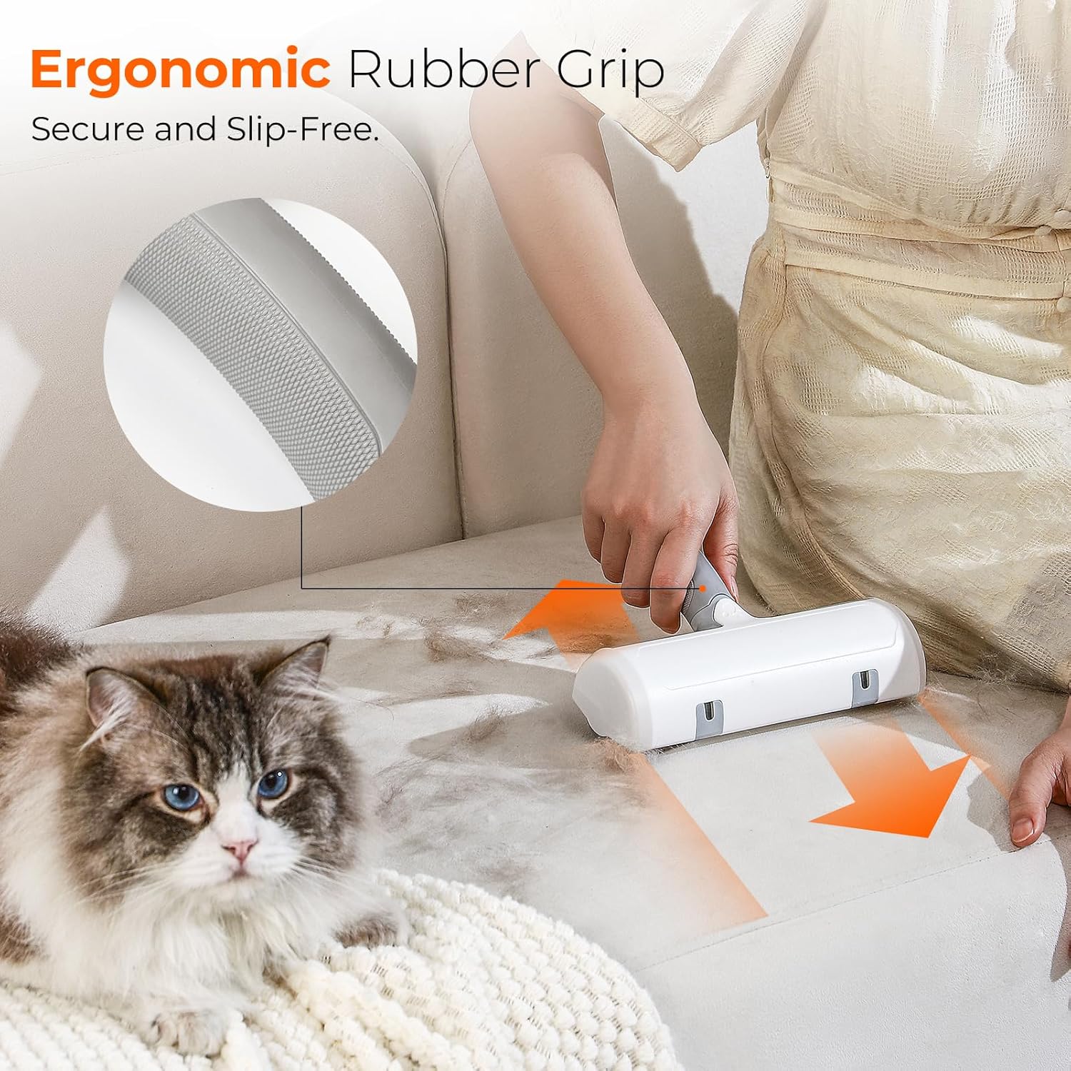 Reusable Pet Hair Remover Roller for Dog & Cat Hair – Lint Roller for Couch, Furniture, Carpet, Clothes & Car – Self-Cleaning Dog Hair Lint Roller and Cat Hair Remover for Home - Image 5