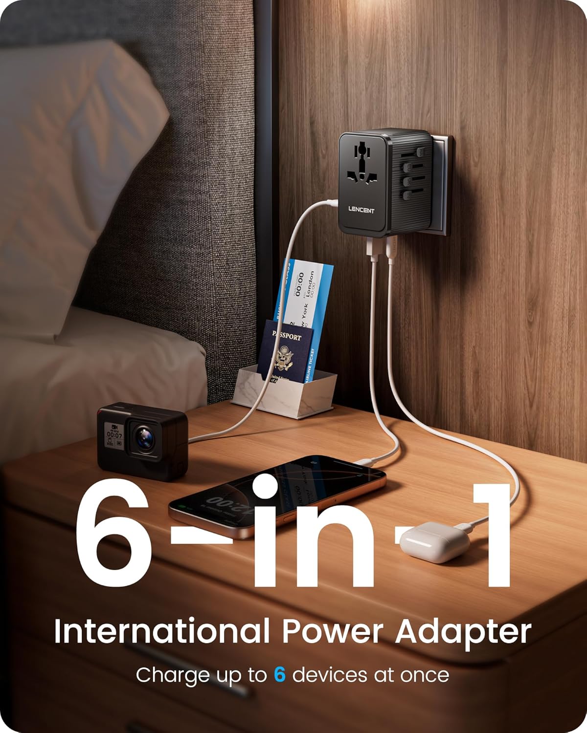 LENCENT 28W Universal Travel Adapter Kit, International Adaptor with 3 USB C 2 USB A, Worldwide Charger for Europe UK Maldives Sri Lanka India Nepal Ghana Zimbabwe Tanzania Nigeria (Type D/G/C/I/A) - Image 6