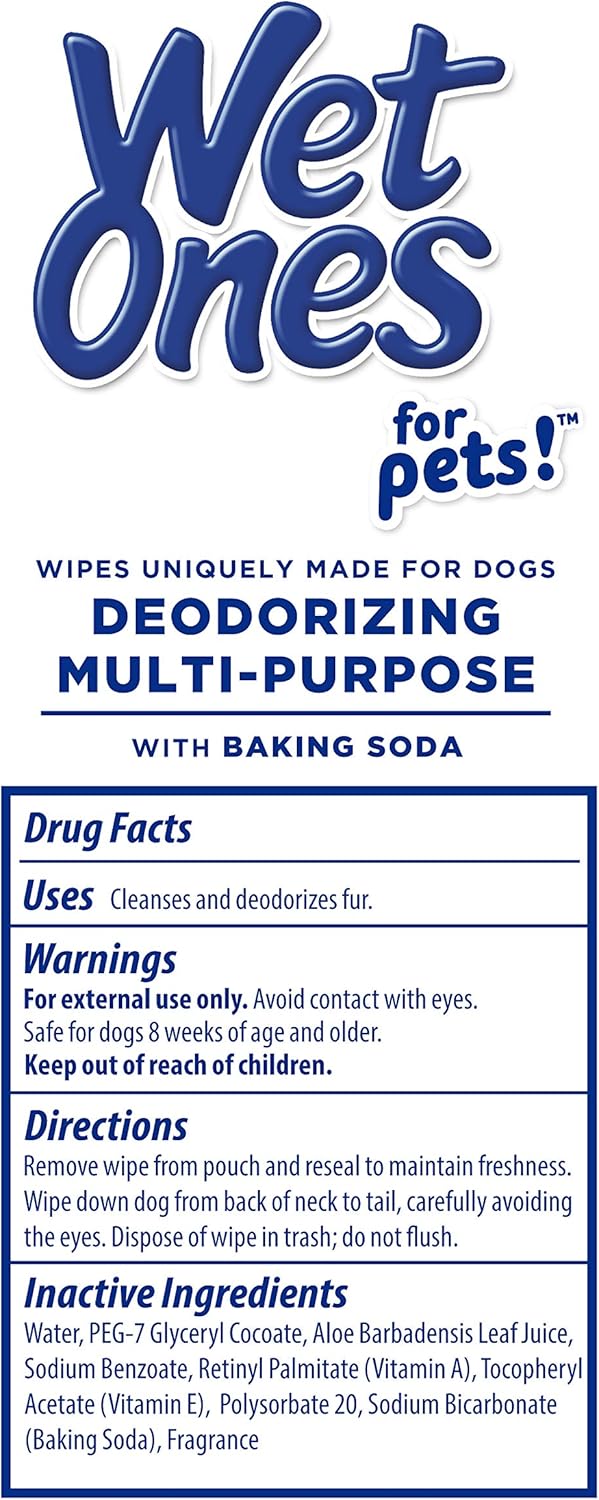 Wet Ones for Pets Deodorizing Multipurpose Dog Wipes with Baking Soda, Tropical Splash Scent - Desmellizing Wipes for Dogs in Canister, 50 Count - Image 7