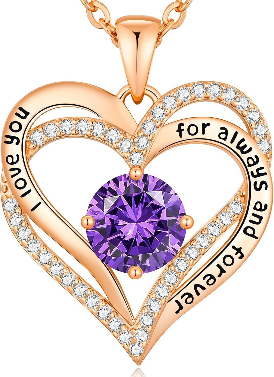 CDE Valentine's Day Gift Forever Love Heart Necklaces for Women, Wedding Anniversary, Birthday Mothers Christmas Day Gifts for Mom, Mother, Wife, S925 Silver Jewelry with Birthstone Pendant