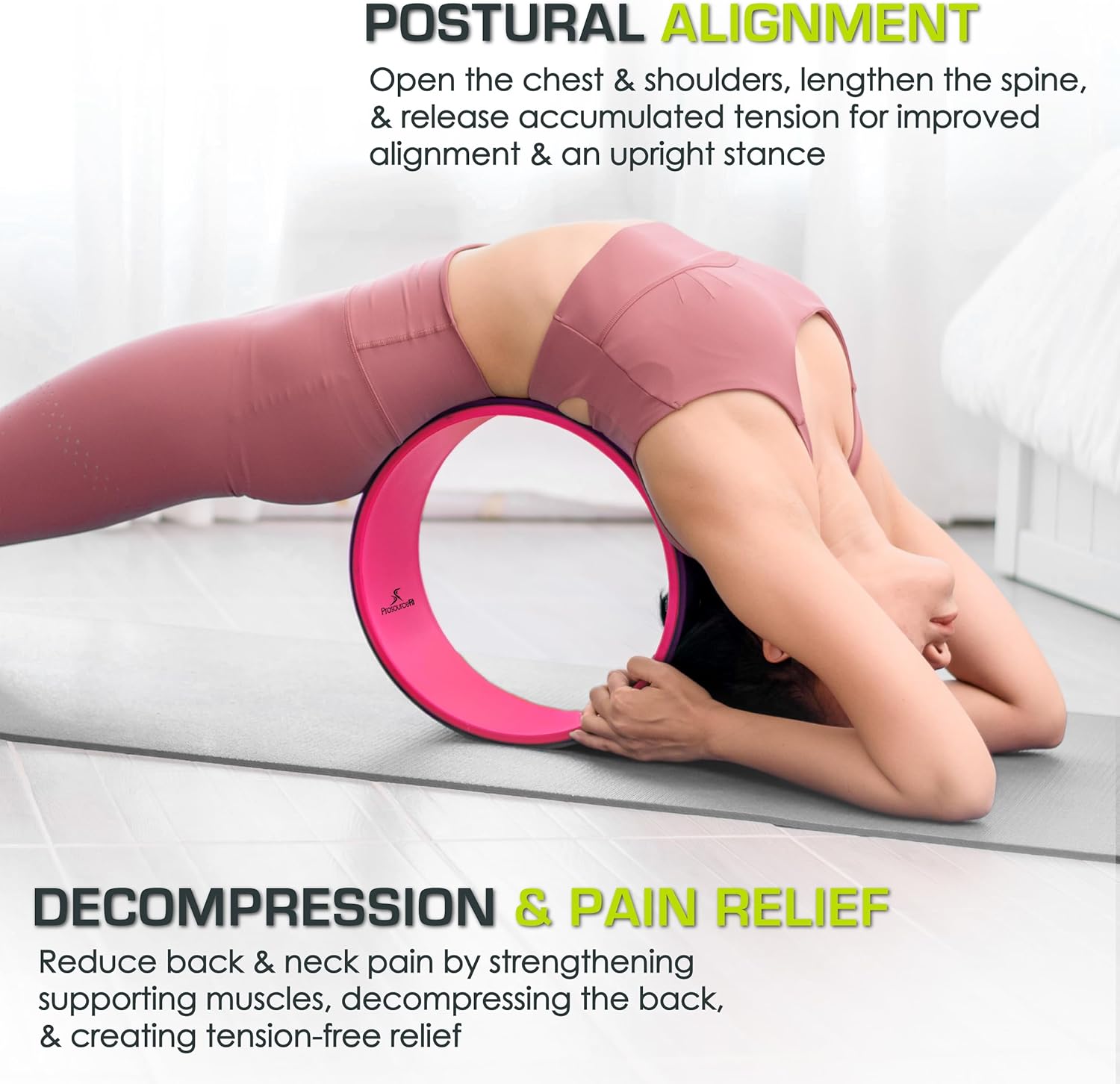 ProsourceFit Yoga Wheel Prop 12” for Improving Yoga Poses, Backbends, Flexibility, Balance, Stretching, Relaxation - Image 4