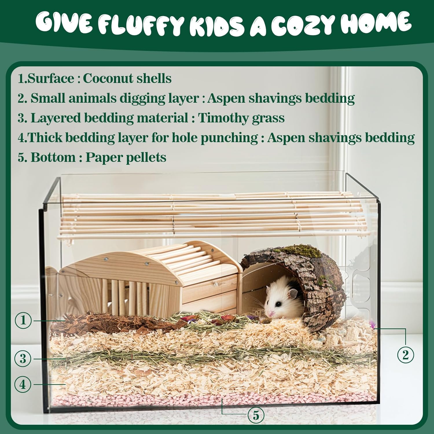 Sukh 14 OZ Aspen Hamster Bedding - Aspen Shavings Pet Supplies Bedding and Litter for Guinea Pig Rabbit Snake Enclosure Horse Bunny Hedgehog Chicken Coop Reptile Chinchilla Small Animal - Image 7