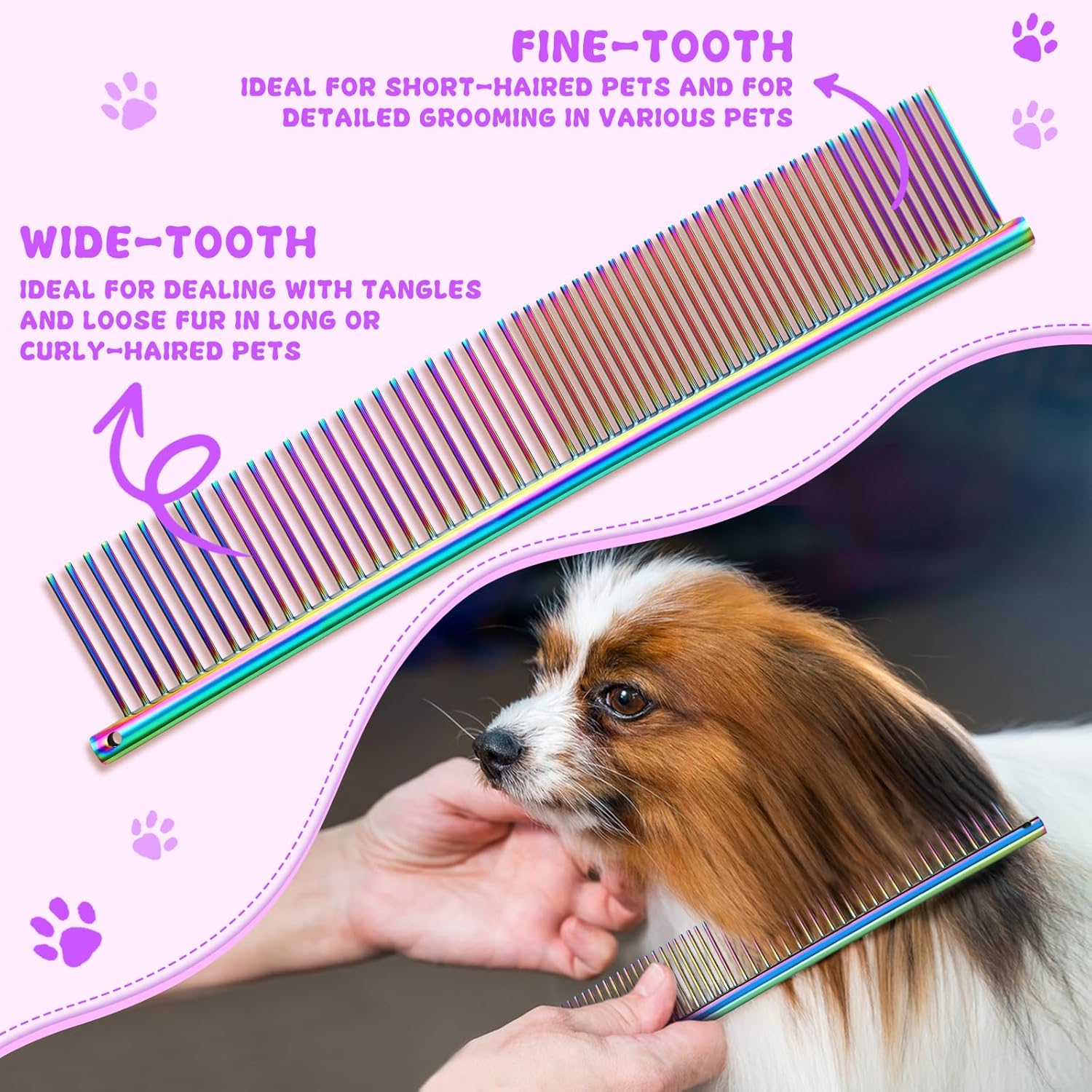 Professional Dog Grooming Scissors Set, 7 Inch/8 Inch Pet Grooming Scissors Chunkers Shears for Dog, Curved Dog Grooming Scissors, Thinning Shears for Dog with Grooming Comb - Image 6
