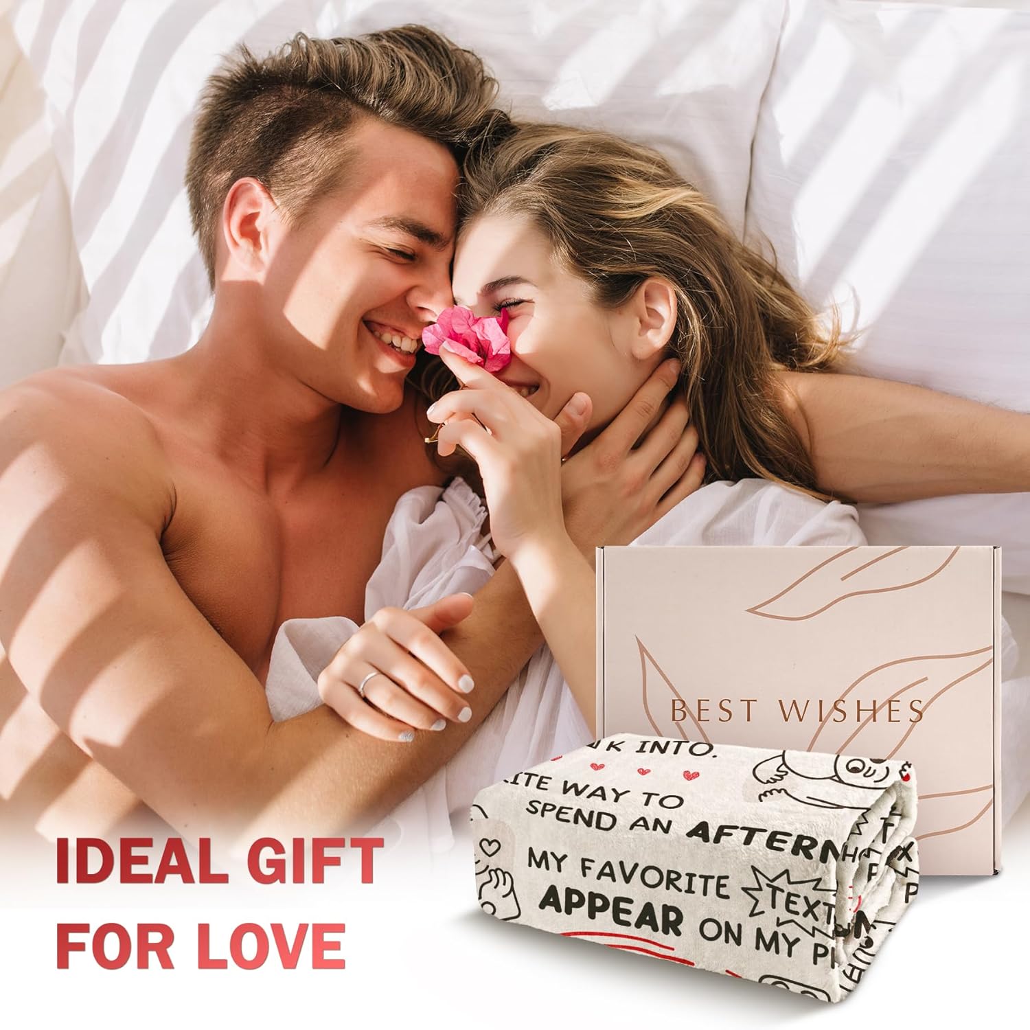 Craftique Girlfriend Gifts, Anniversary Birthday Gifts for Girlfriend Boyfriend- I Love You Blanket for Him Her- Romantic Gift for Him Her Husband Wife Fiance, 60”×50” - Image 2