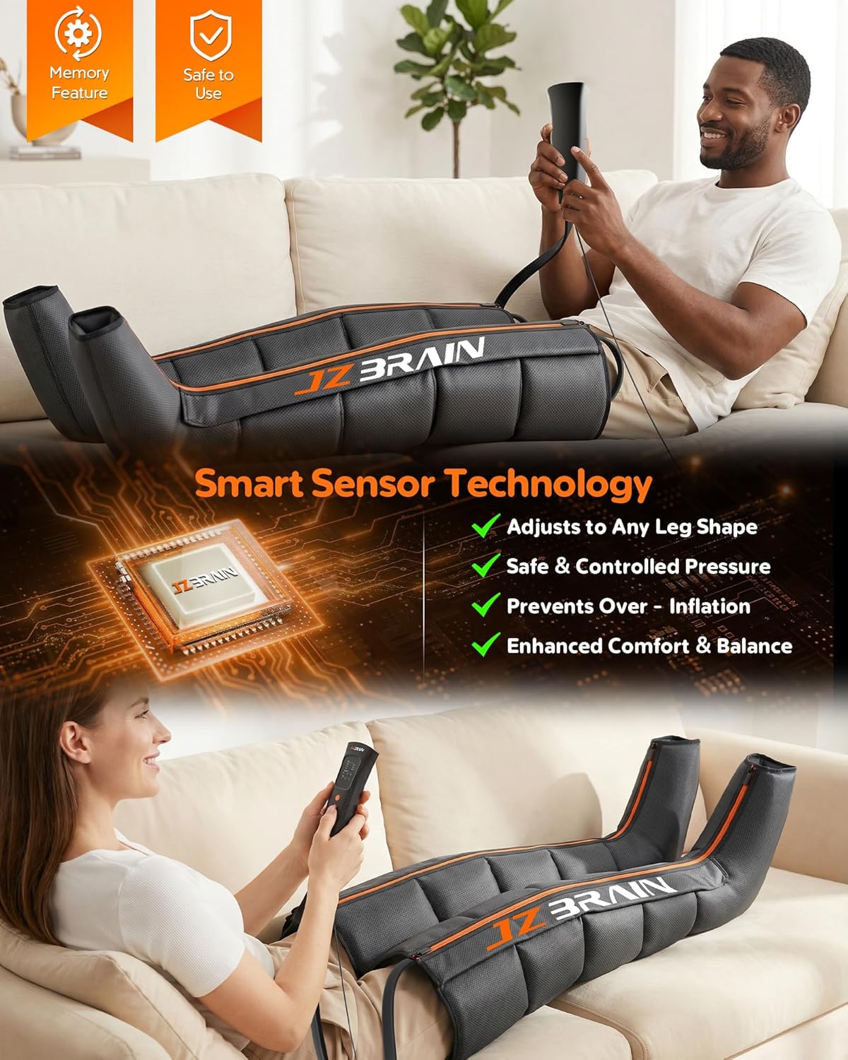 Sequential Air Compression Recovery System : Professional Full Leg Compression Boots for Circulation and Pain Relief - Sequential Device for Muscle Relaxation - Image 8
