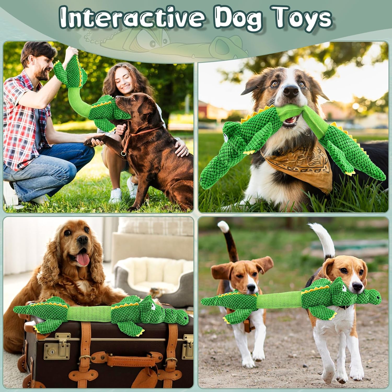 Dog Toys for Aggressive Chewers : Tough Interactive Tug of War Dog Toys-Squeaky Chew Toys for Small,Medium,Large Breed - Image 6