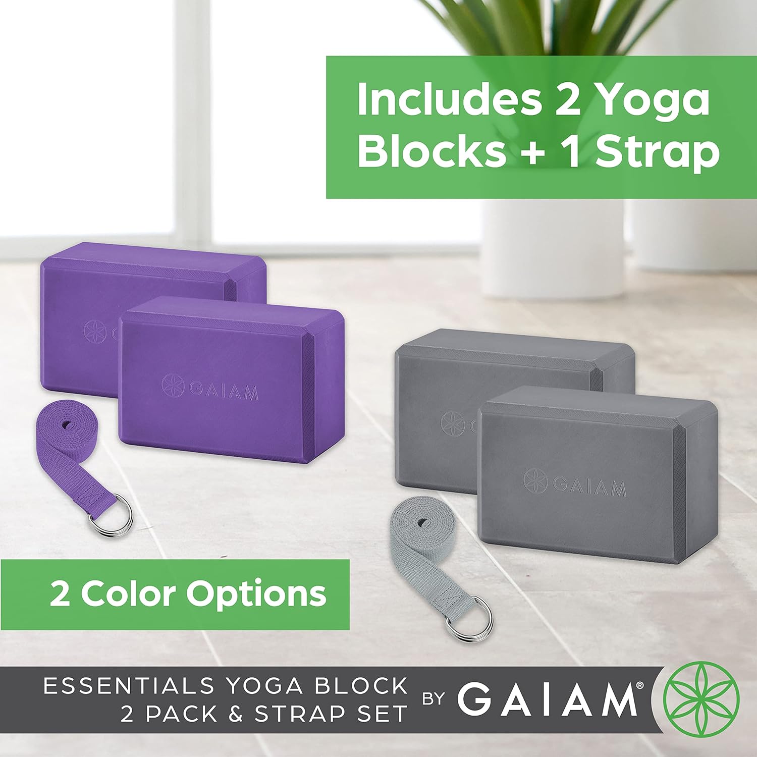 Gaiam Yoga Block - Supportive Latex-Free Eva Foam - Soft Non-Slip Surface with Beveled Edges for Yoga, Pilates, Meditation - Image 2
