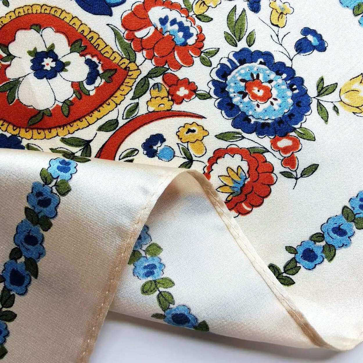 MEISEE Mulberry Silk Scarfs Women Small Square Scarf 21" x 21" Breathable Lightweight Neckerchief Headscarf - Image 5
